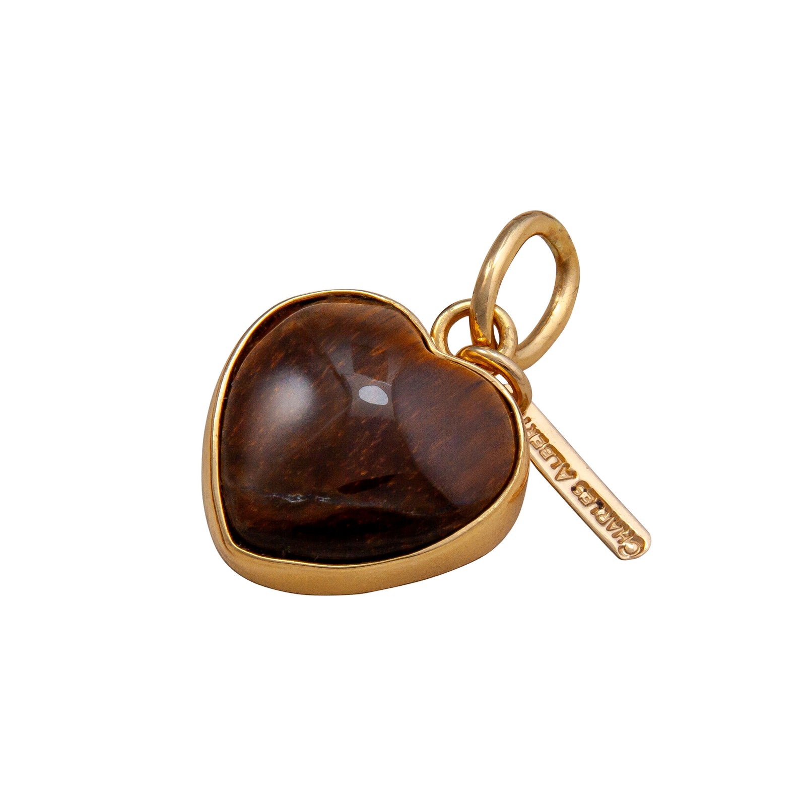 Alchemia Tiger Eye Heart Charm Pendant | Charles Albert Jewelry