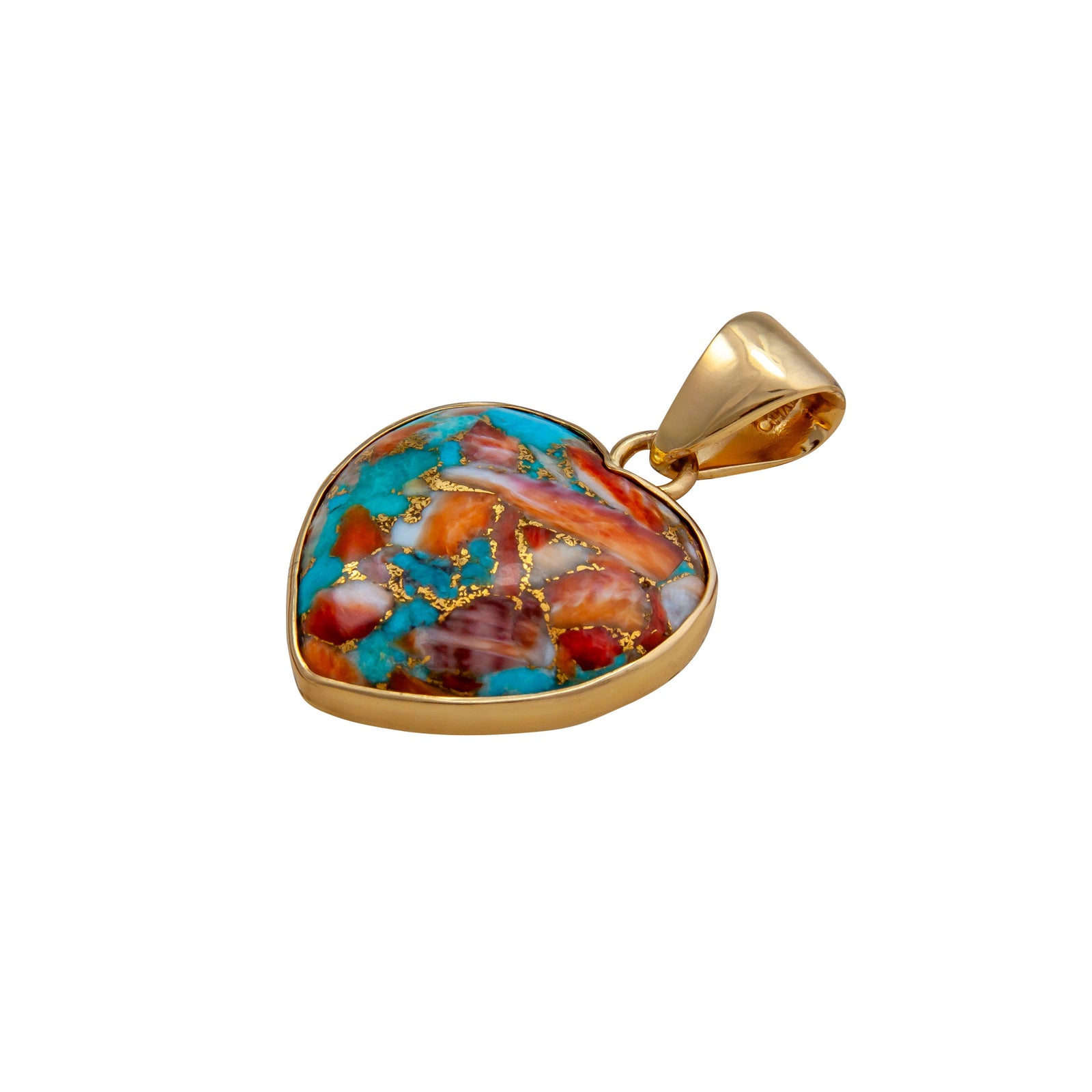 Alchemia Turquoise and Spiny Shell Heart Pendant - Large