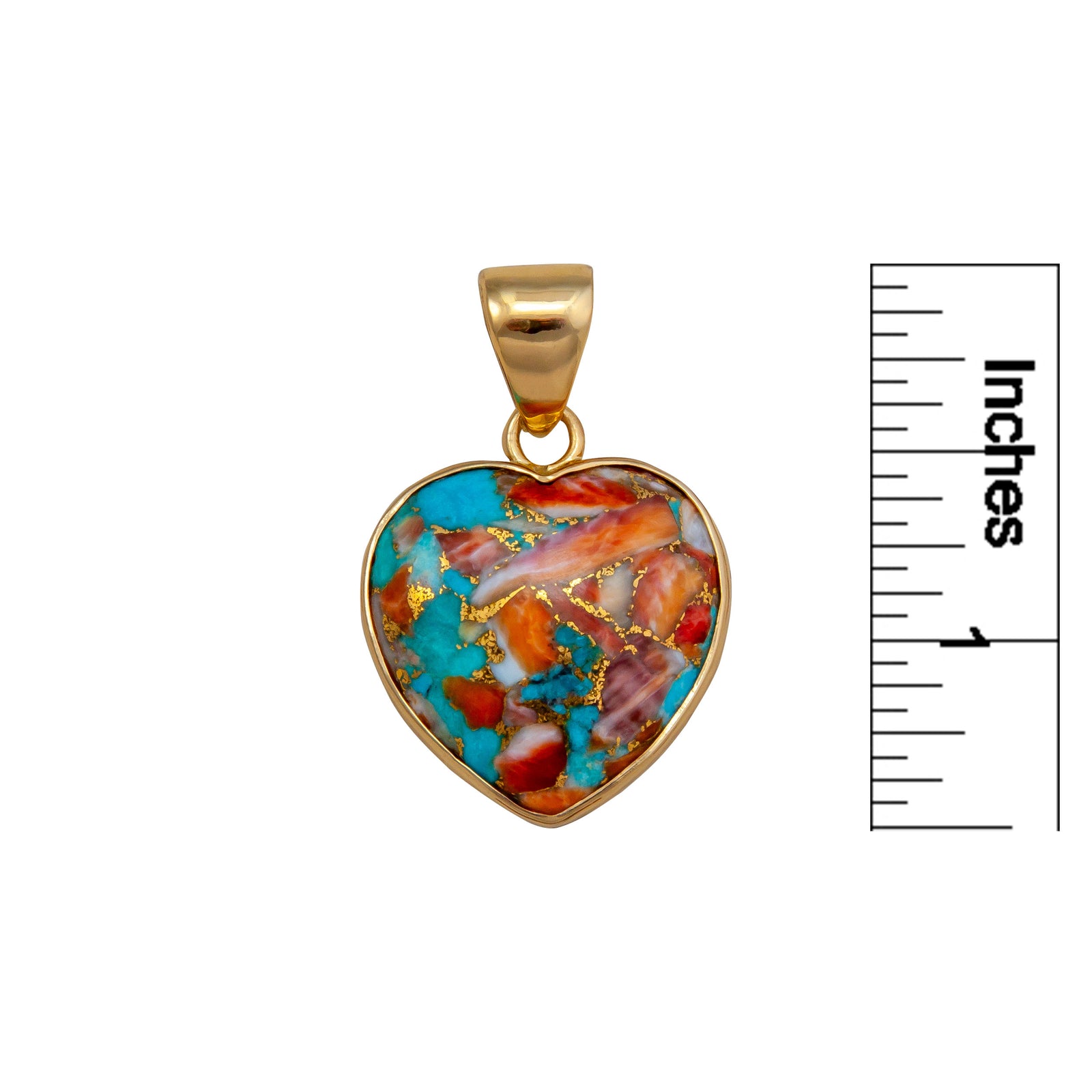 Alchemia Turquoise and Spiny Shell Heart Pendant - Large