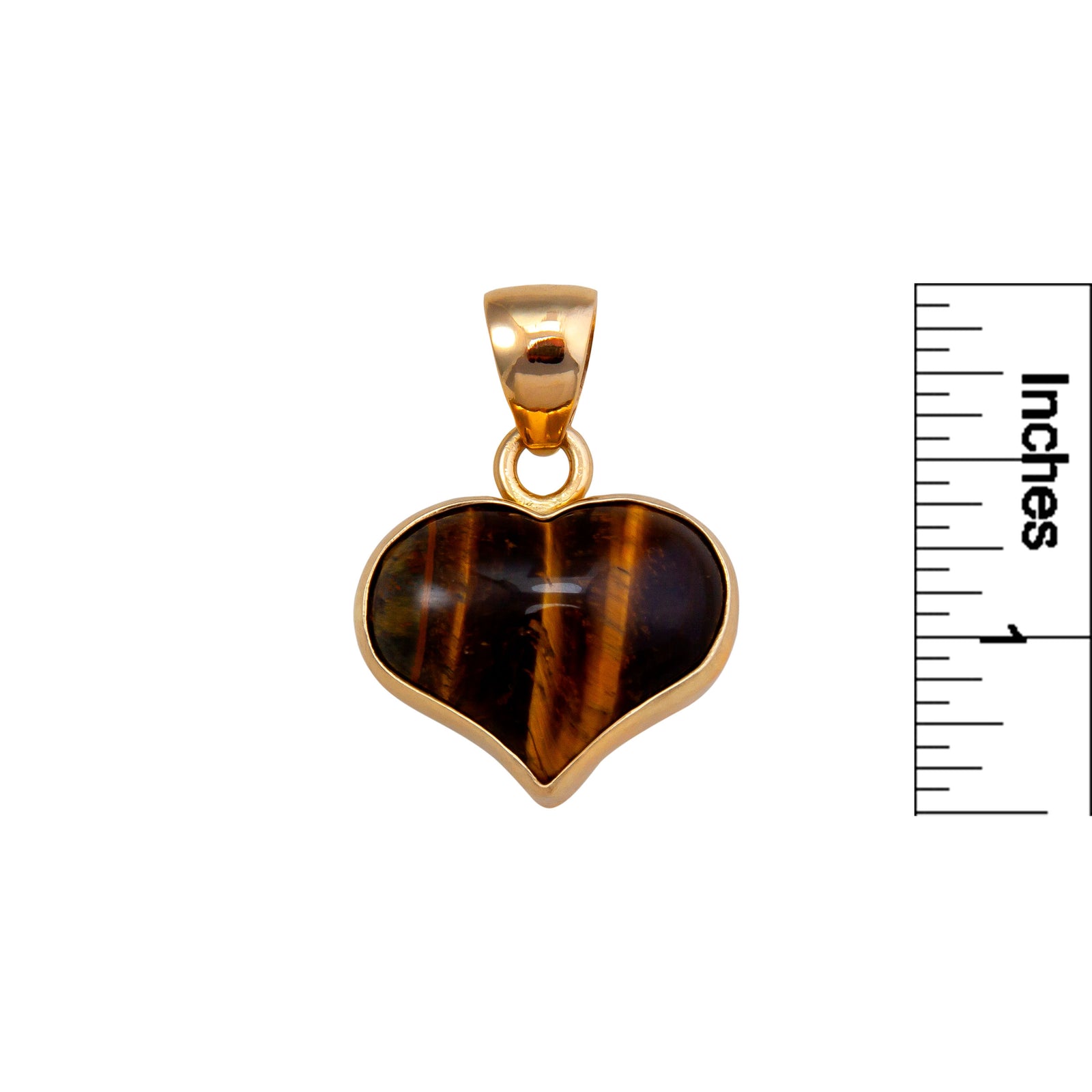 Alchemia Tiger Eye Deep Carved Heart Pendant | Charles Albert Jewelry