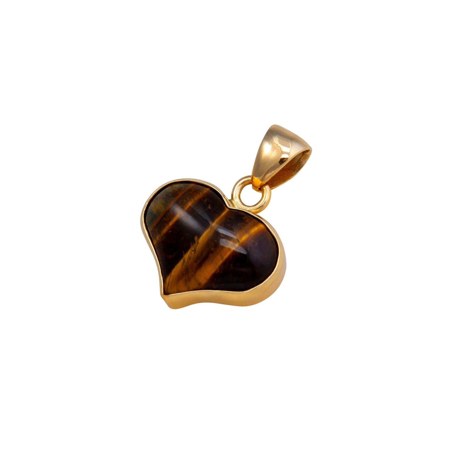 Alchemia Tiger Eye Deep Carved Heart Pendant | Charles Albert Jewelry