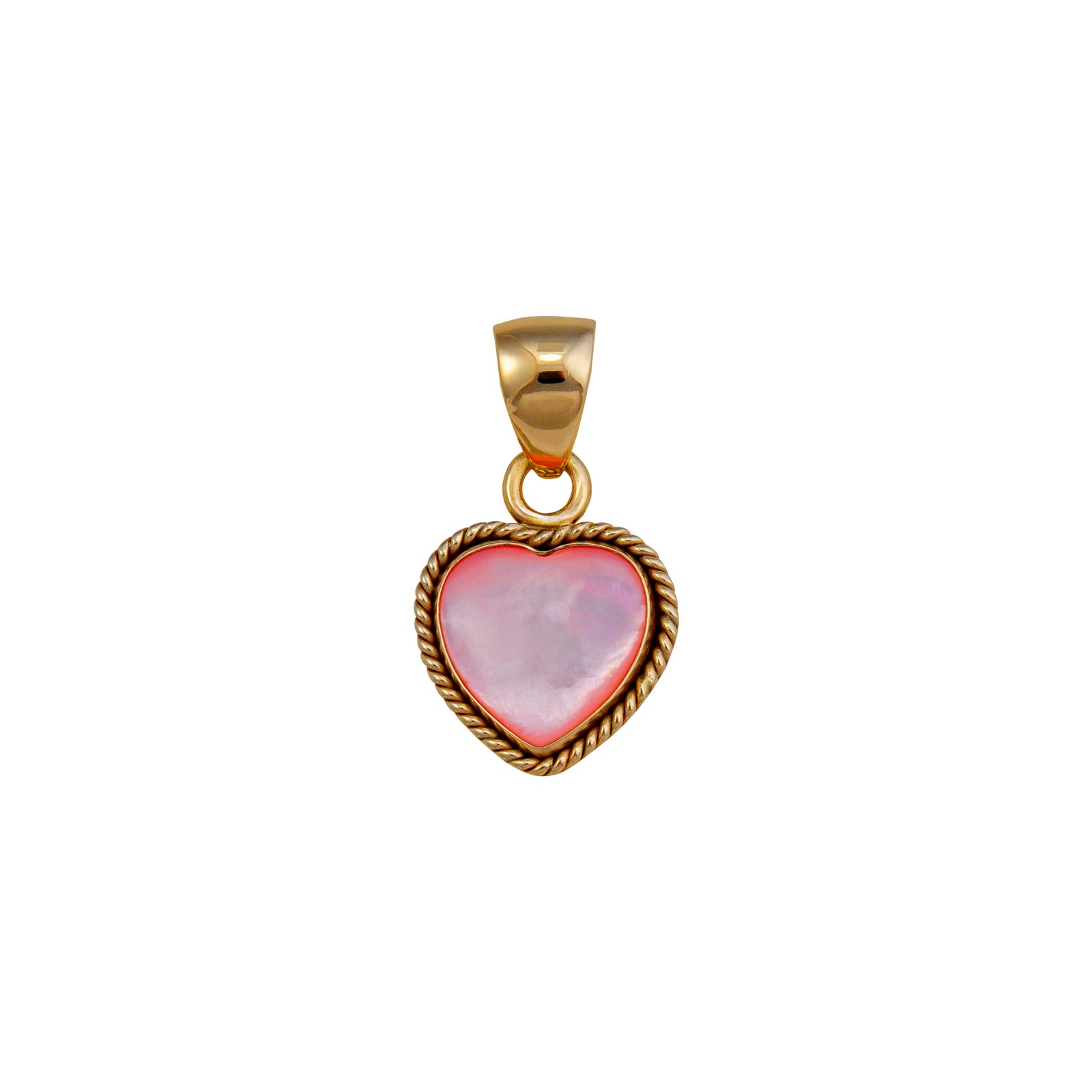 Alchemia Pink Mother of Pearl Heart Rope Pendant | Charles Albert Jewelry
