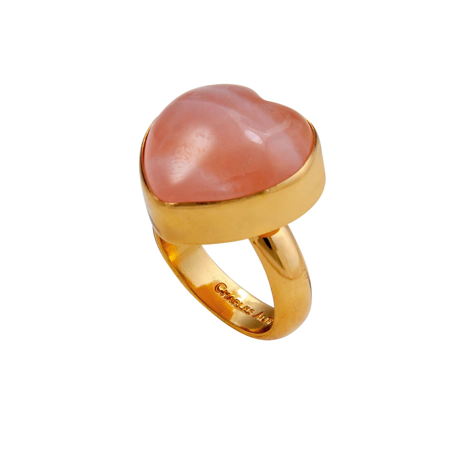 Alchemia Rose Quartz Heart Adjustable Ring | Charles Albert Jewelry