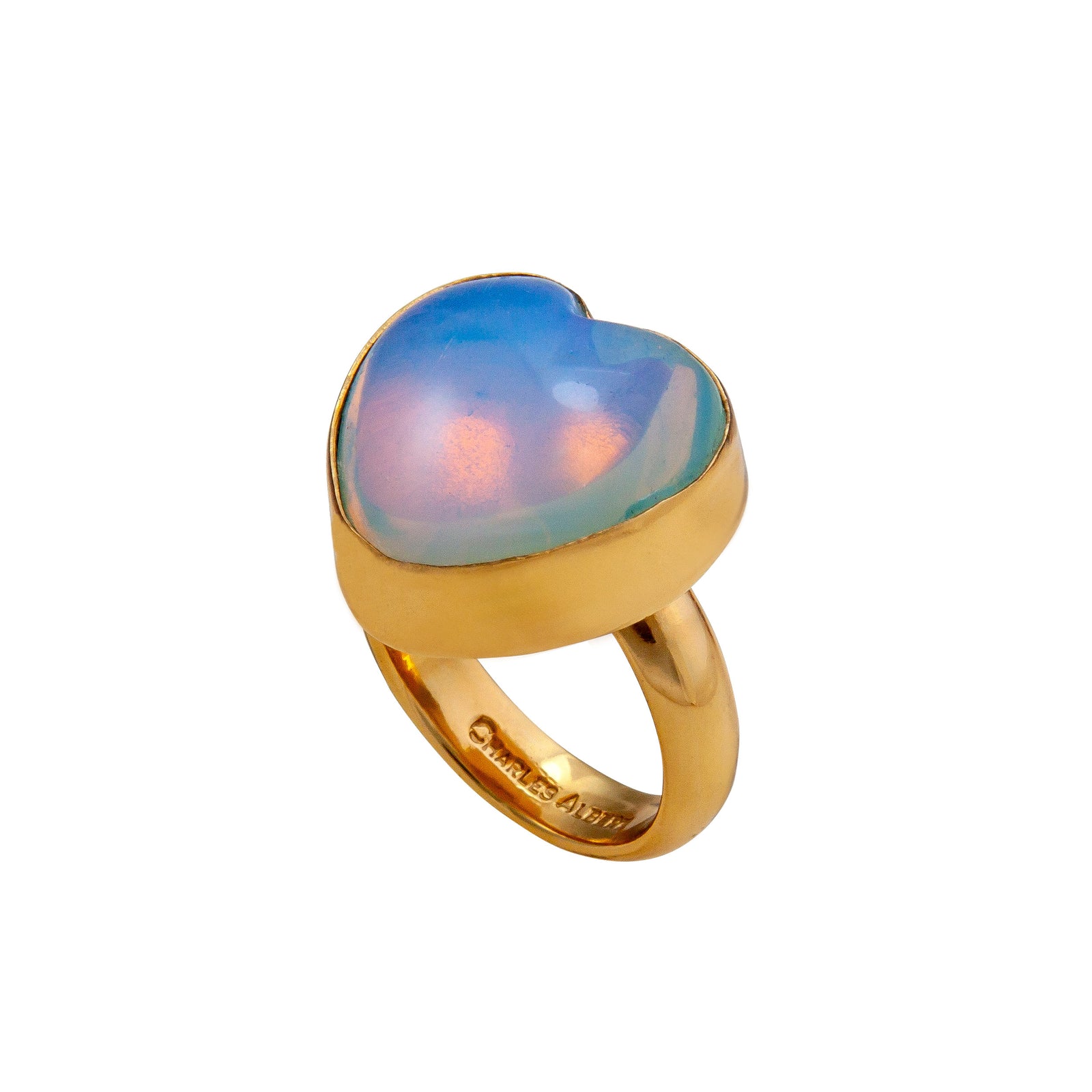 Alchemia Opalite Heart Adjustable Ring | Charles Albert Jewelry