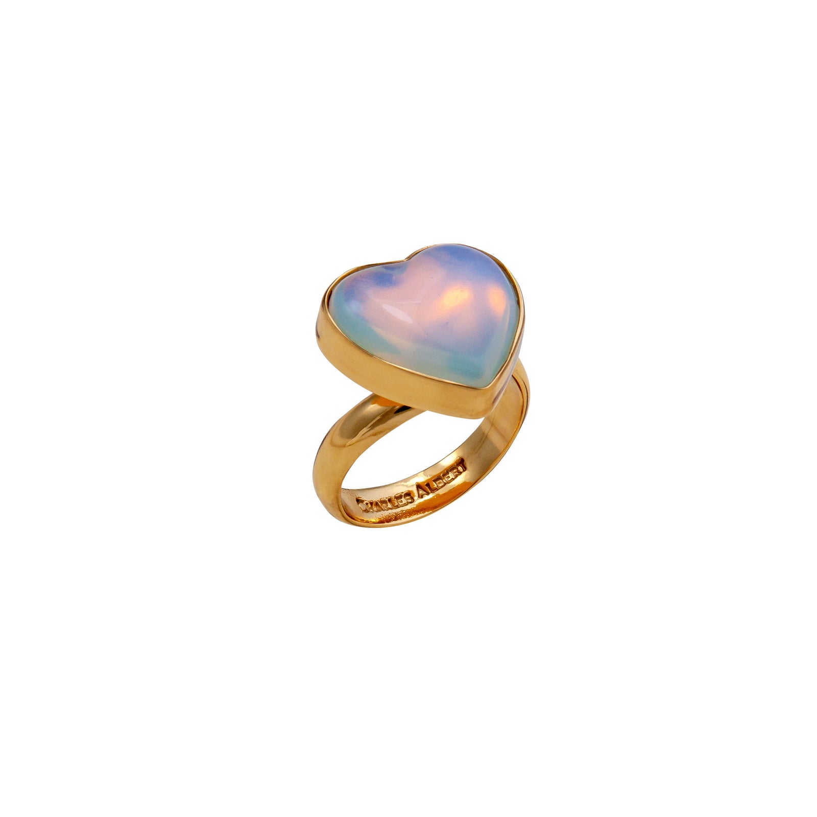 Alchemia Opalite Heart Adjustable Ring | Charles Albert Jewelry