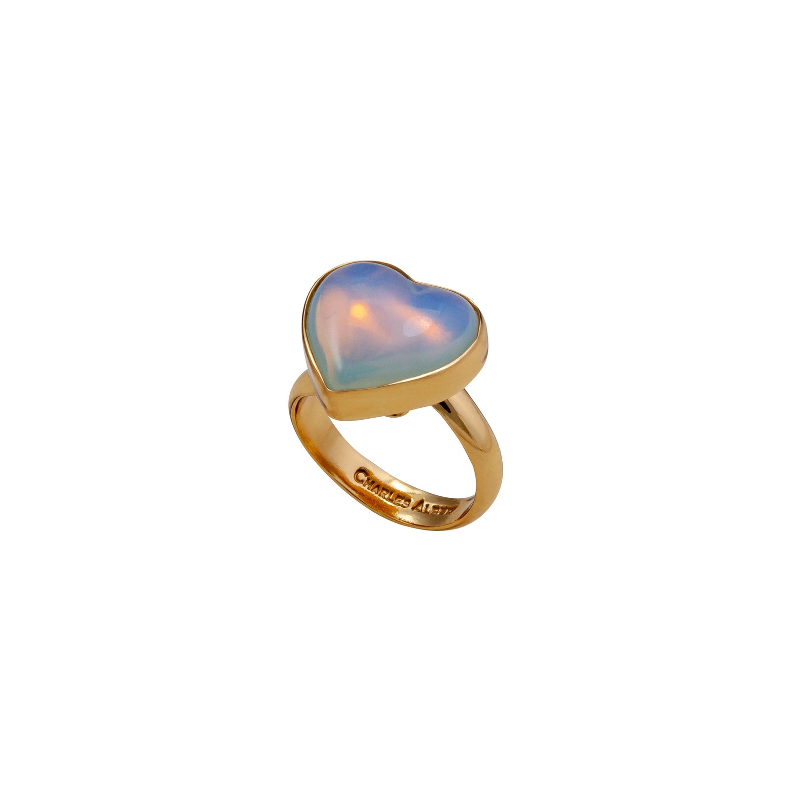 Alchemia Opalite Heart Adjustable Ring | Charles Albert Jewelry