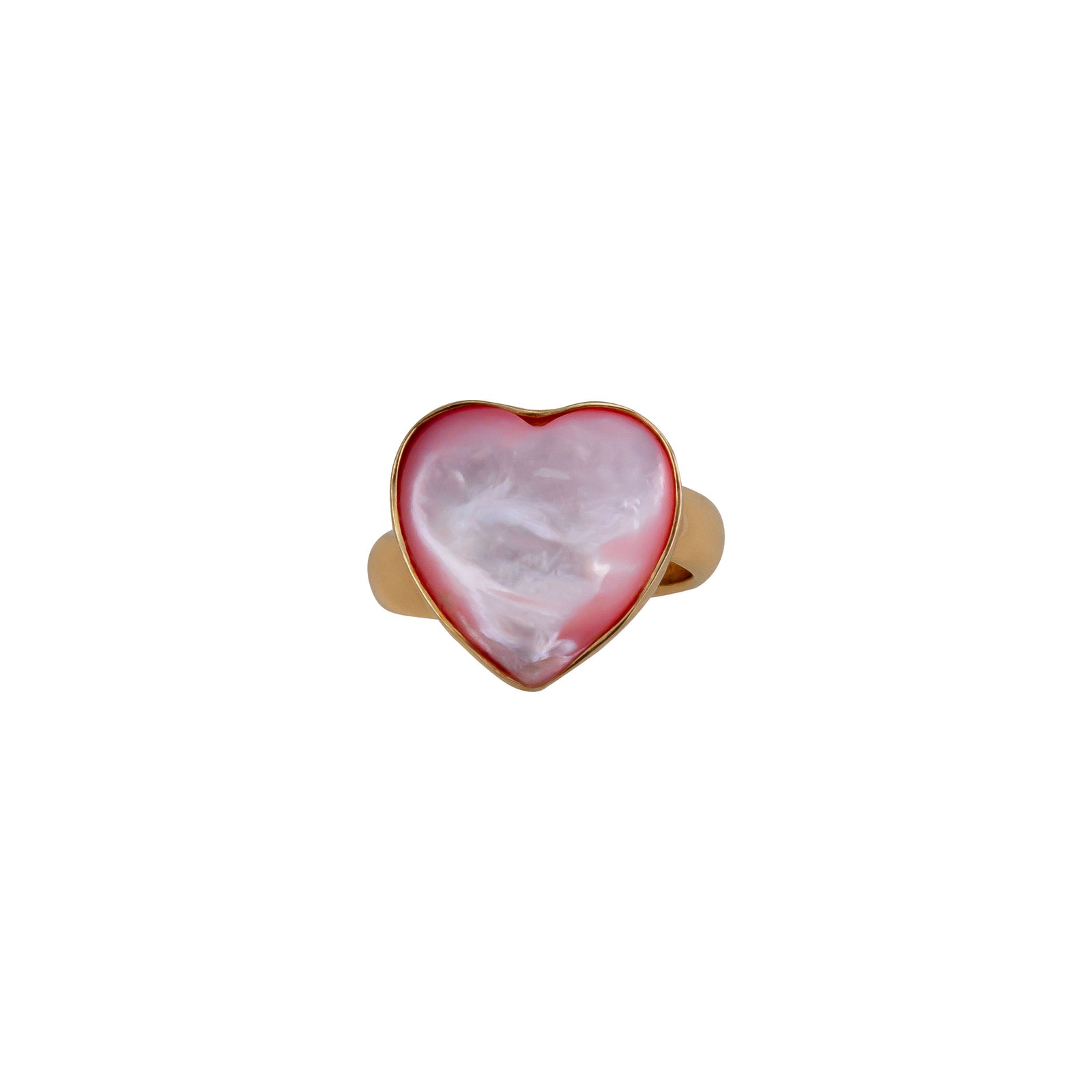 Alchemia Mother of Pearl Pink Heart Adjustable Ring | Charles Albert Jewelry