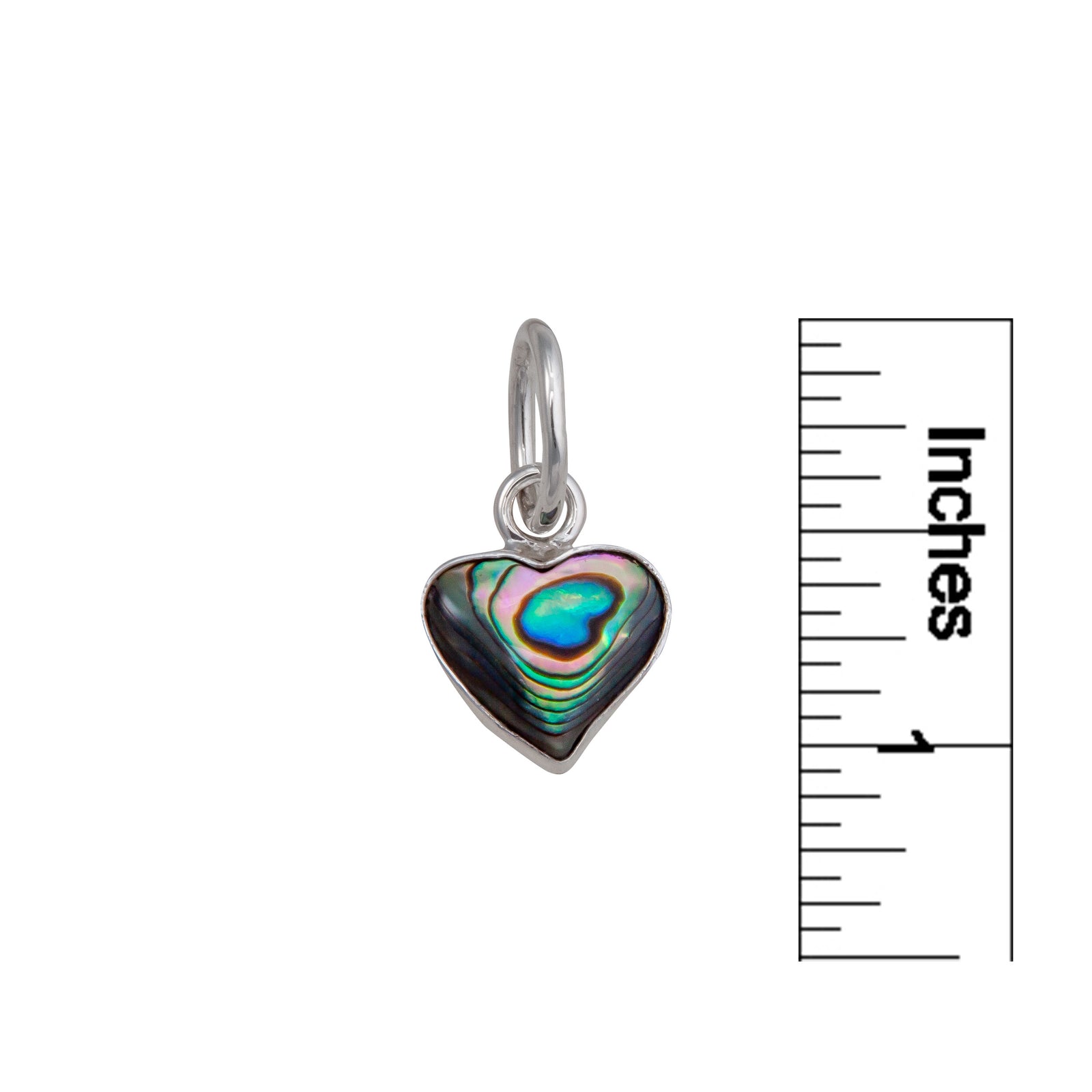 Sterling Silver Natural Abalone Heart Charm Pendant | Charles Albert jewelry