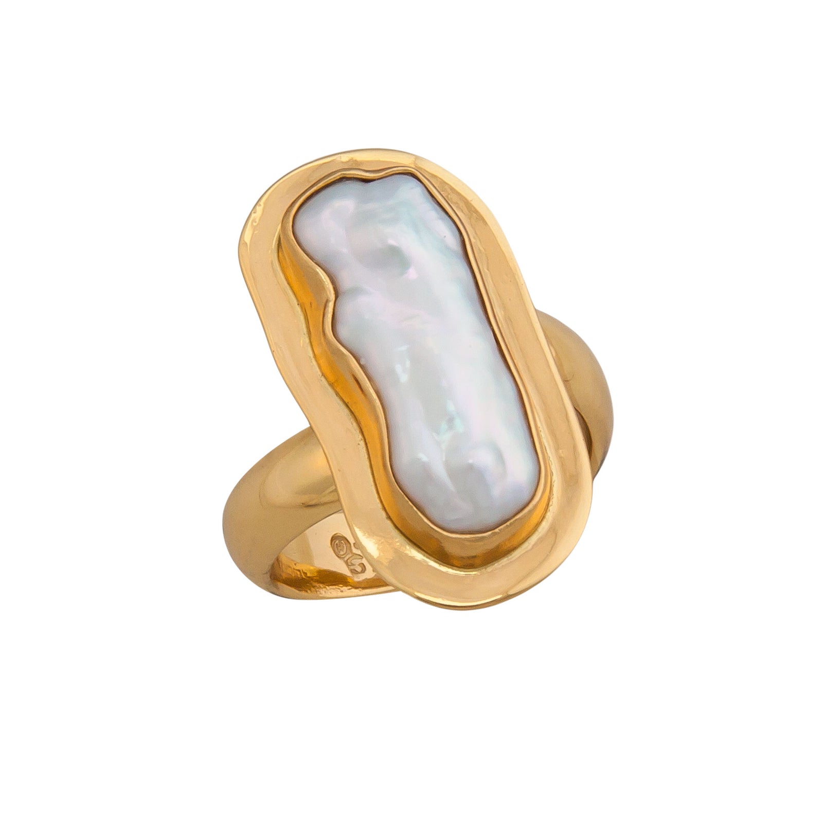 Alchemia Biwa Pearl Adjustable Ring with Detailed Edge | Charles Albert Jewelry