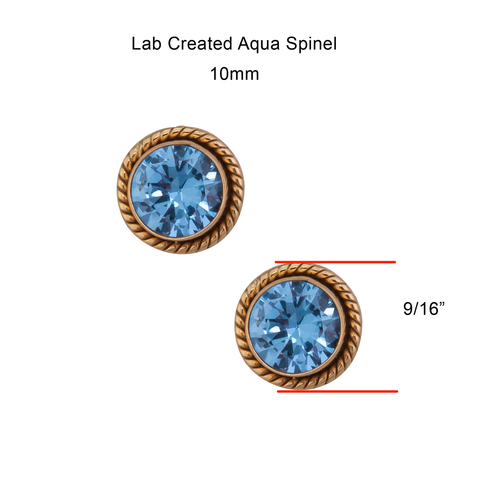 Alchemia Lab Created Aqua Spinel Round Rope Post Earrings | Charles Albert Jewelry