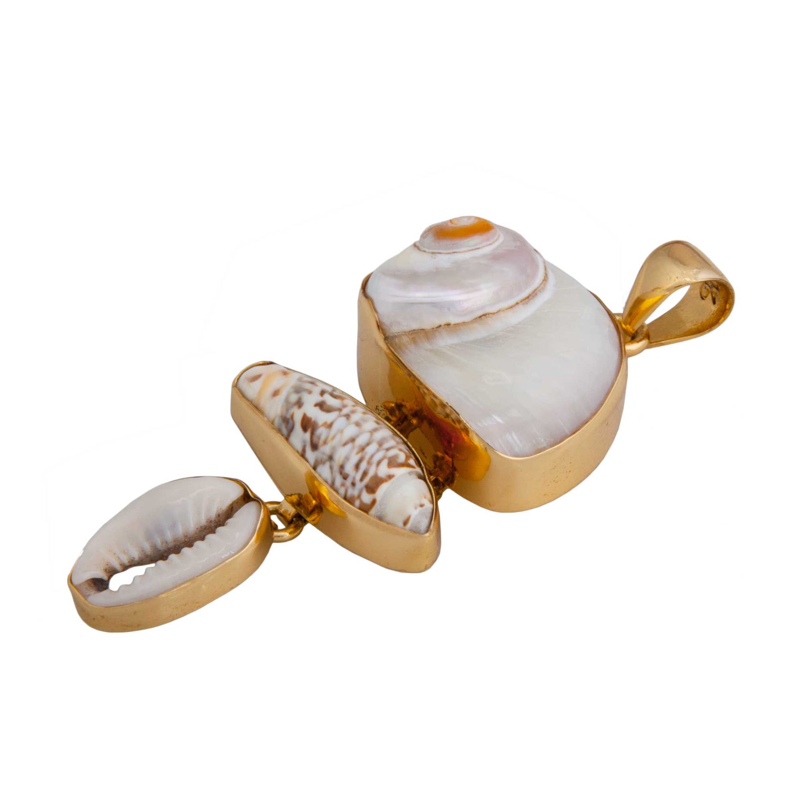 Alchemia Cinnerus, Olive & Cowry Shell Pendant | Charles Albert Jewelry