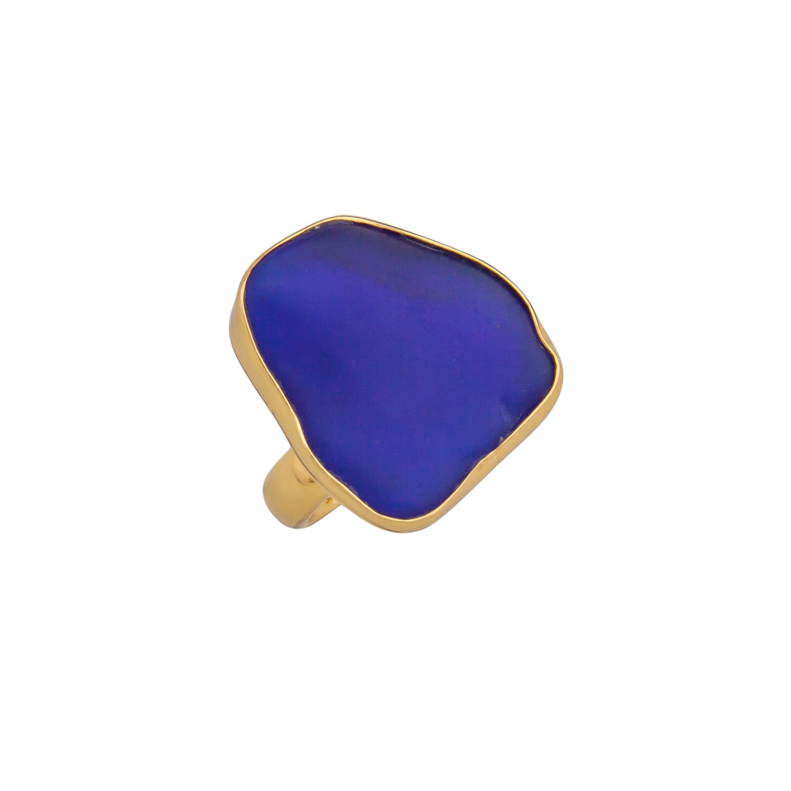 Alchemia Cobalt Blue Recycled Glass Adjustable Ring | Charles Albert Jewelry
