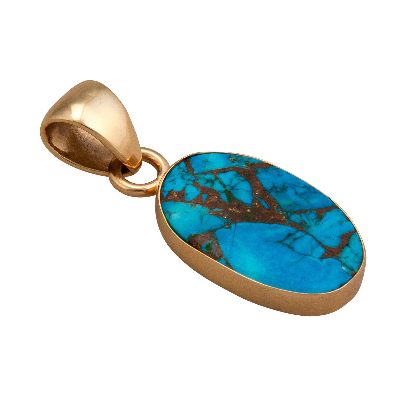 Alchemia Copper Infused Turquoise Oval Pendant | Charles Albert Jewelry