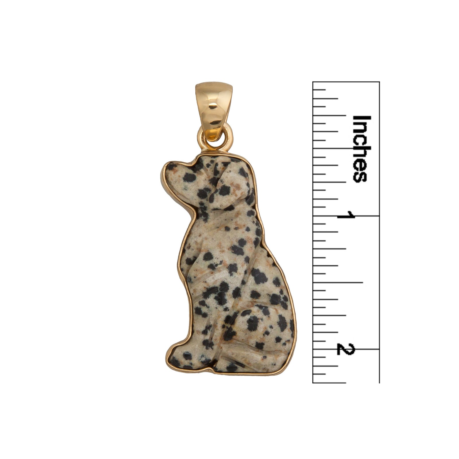 Alchemia Dalmatian Jasper Dog Pendant | Charles Albert Jewelry