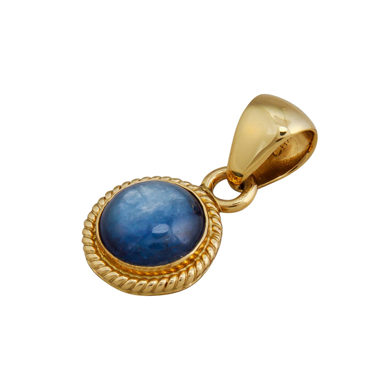 Alchemia Kyanite Round Pendant with Rope Edge | Charles Albert Jewelry
