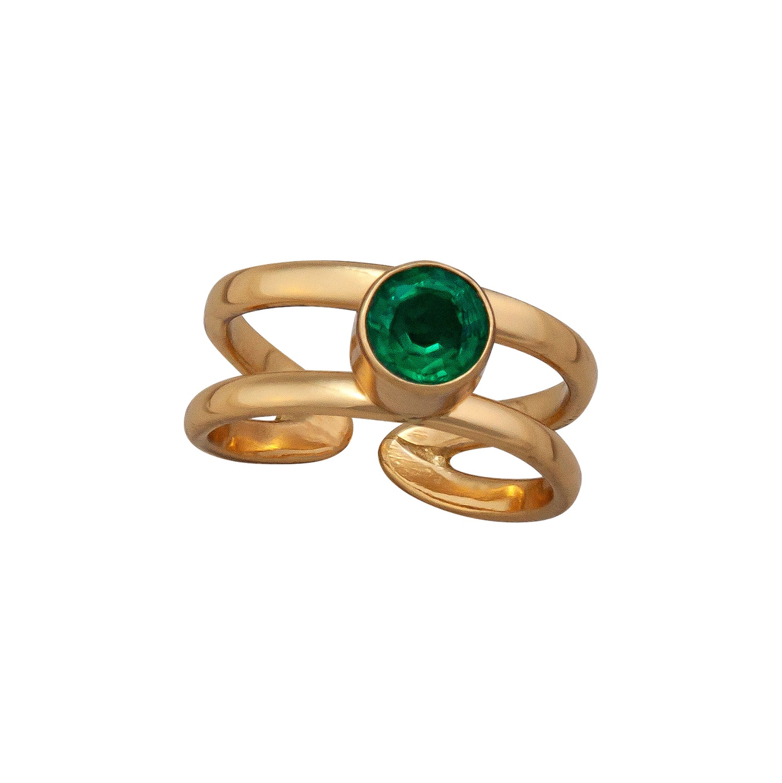 Alchemia Lab Emerald Cuff Ring | Charles Albert Jewelry