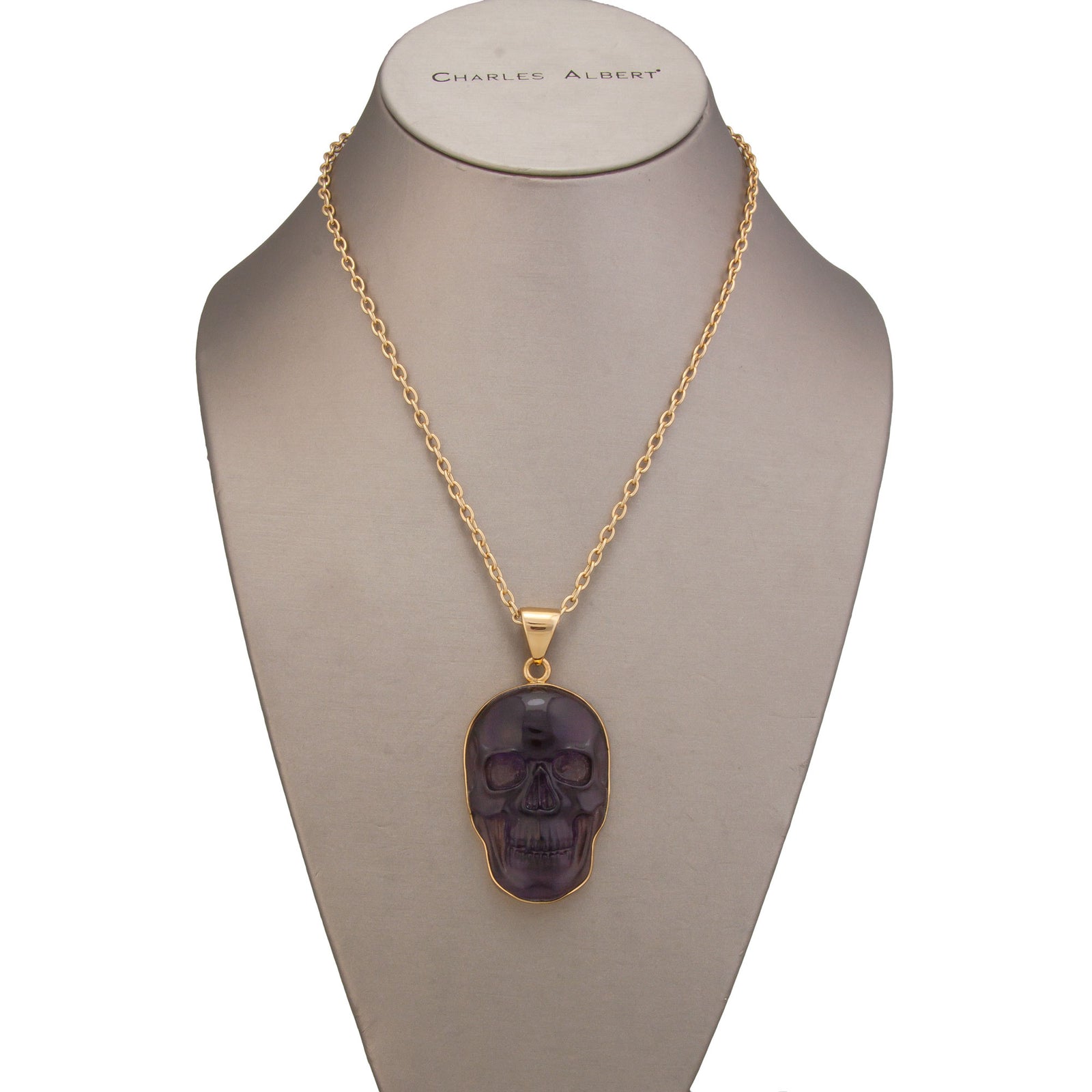 Alchemia Large Amethyst Skull Pendant | Charles Albert Jewelry