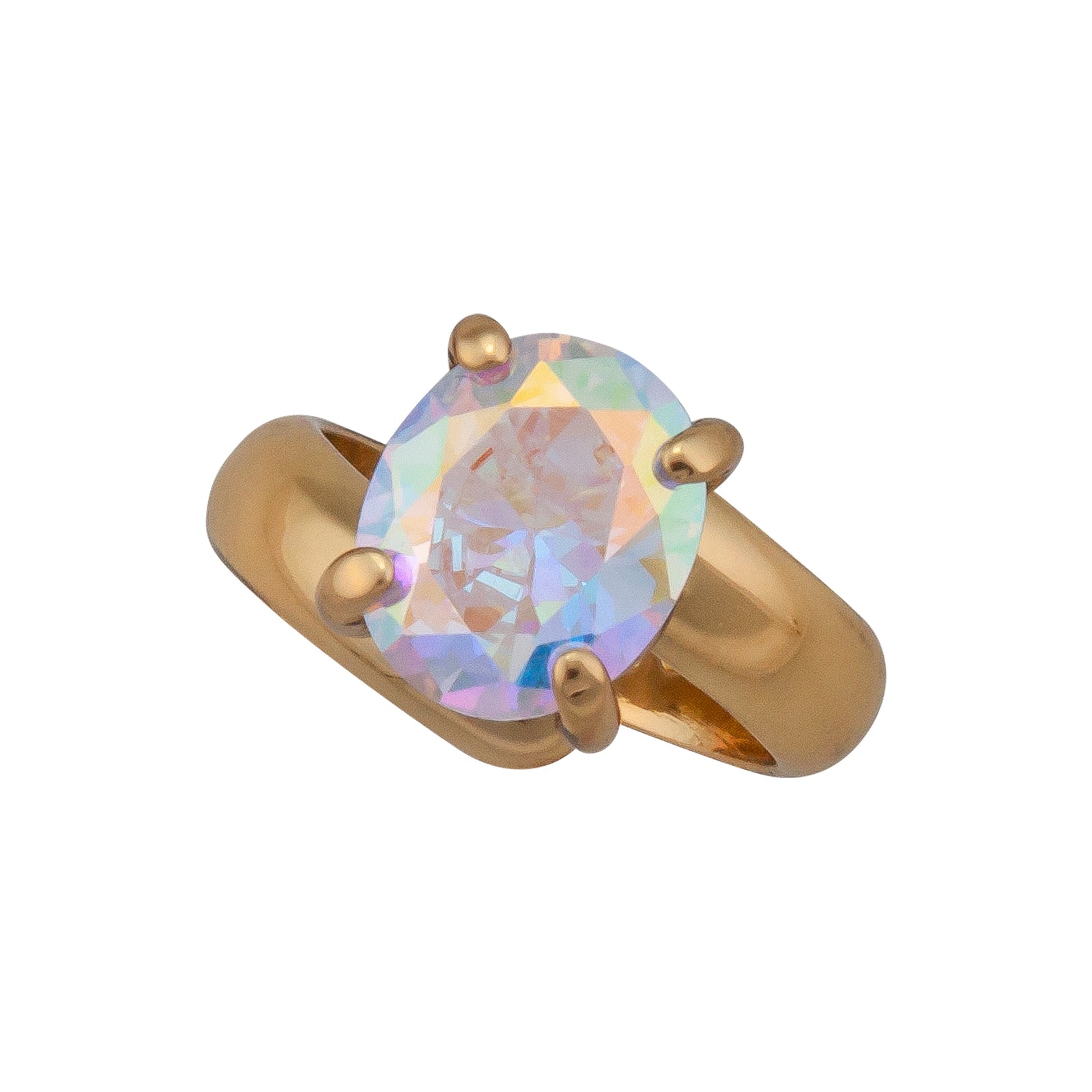 Alchemia Mercury Mist Oval Prong Set Adjustable Ring | Charles Albert Jewelry