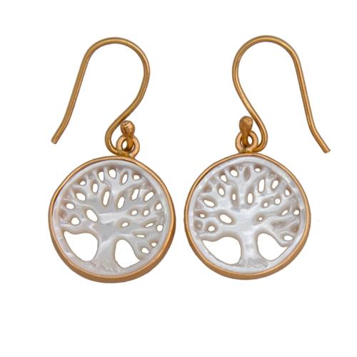 Alchemia Mother Of Pearl Tree Of Life Drop Earrings | Charles Albert Jewelry