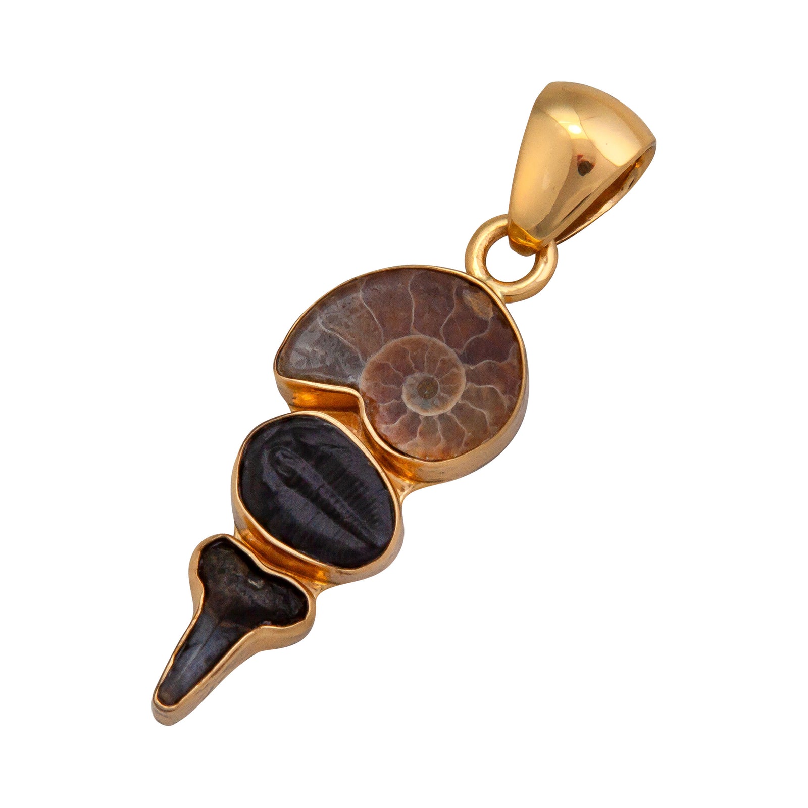 Alchemia Multi Fossil Triple Pendant | Charles Albert Jewelry