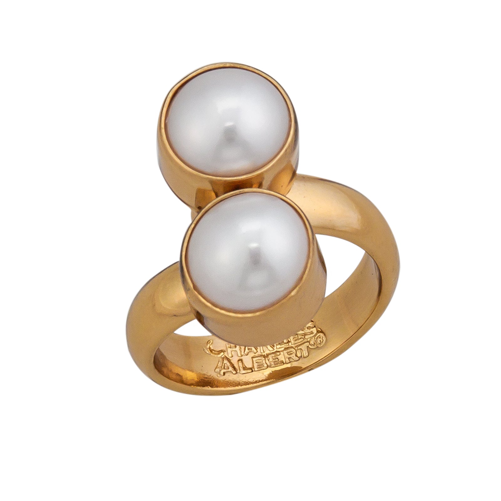 Alchemia Pearl Bypass Adjustable Ring | Charles Albert Jewelry