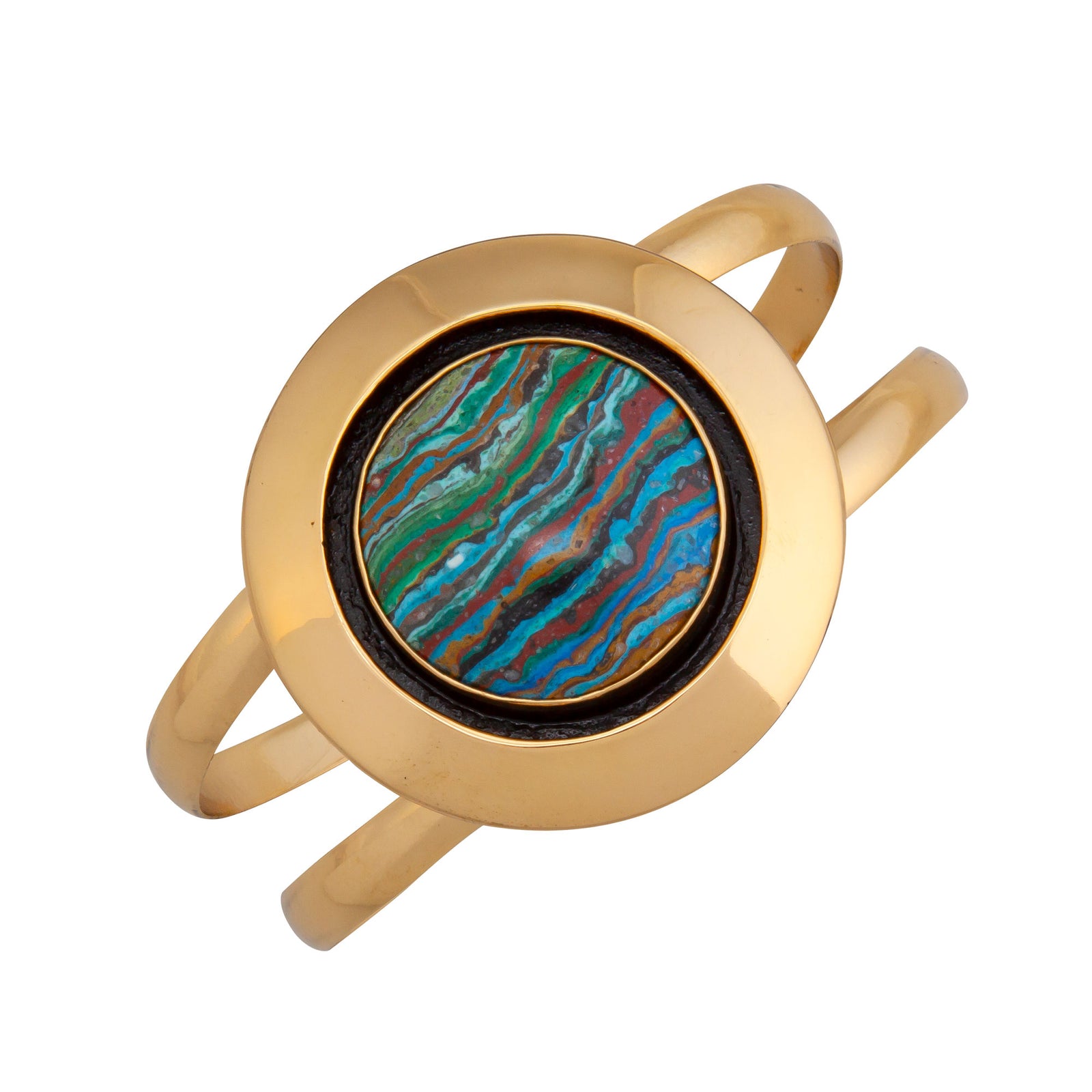 Alchemia Rainbow Calsilica Multi Band Cuff | Charles Albert Jewelry