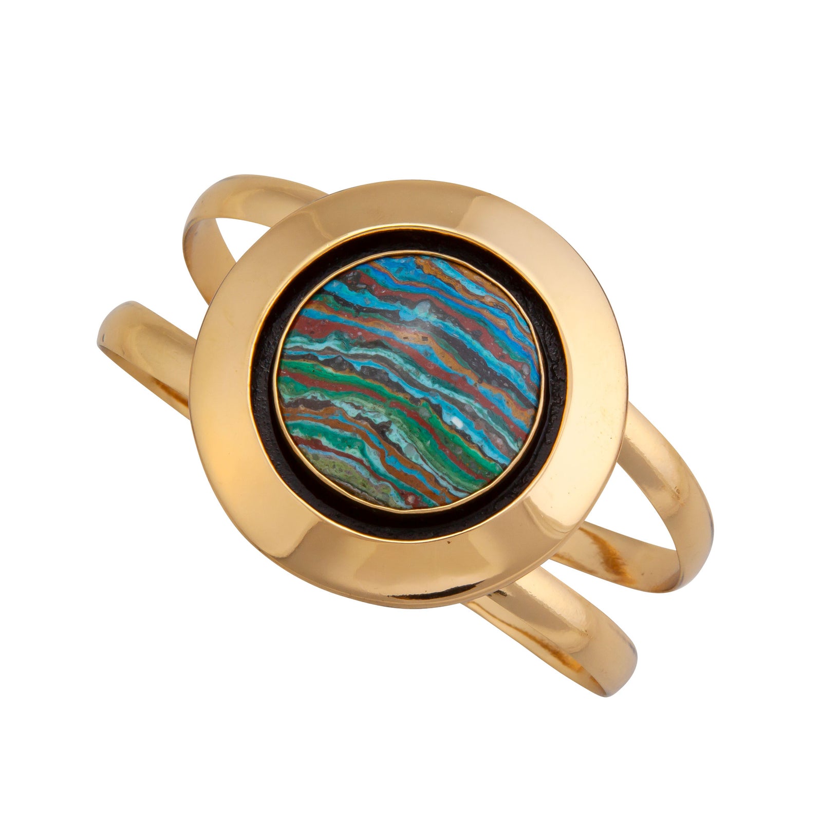 Alchemia Rainbow Calsilica Multi Band Cuff | Charles Albert Jewelry