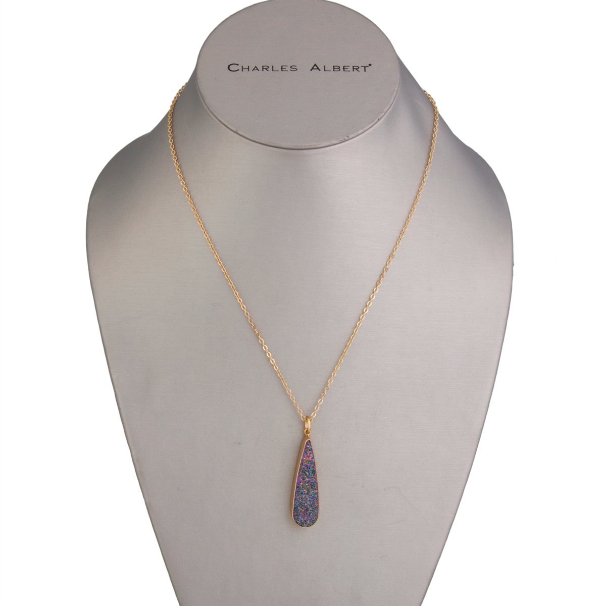 Alchemia Rainbow Druzy Teardrop Pendant | Charles Albert Jewelry