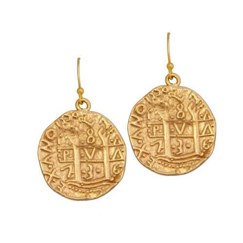 Alchemia Replica Treasure Coin Earrings | Charles Albert Jewelry