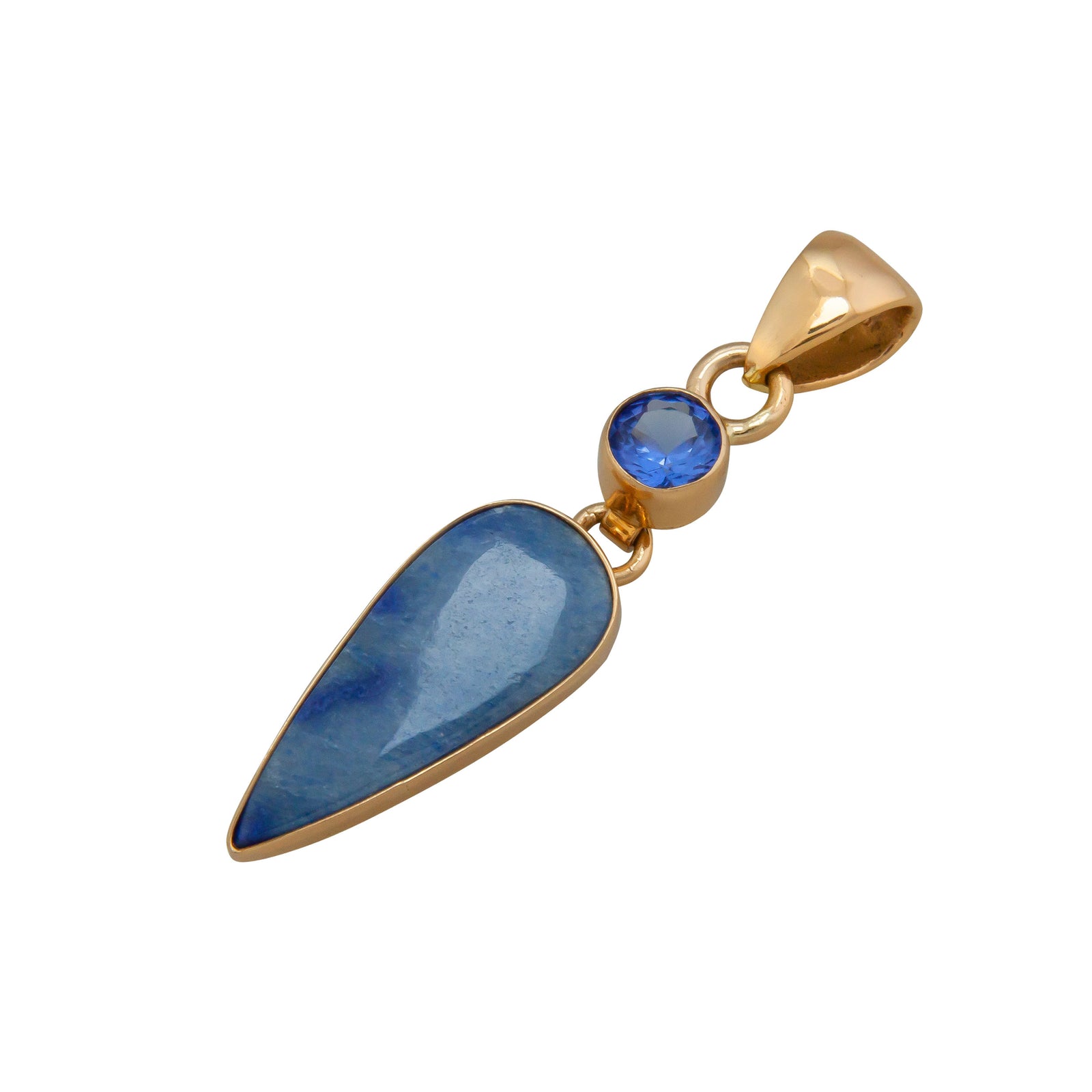 Alchemia Round Lab Sapphire & Blue Aventurine Pendant | Charles Albert Jewery
