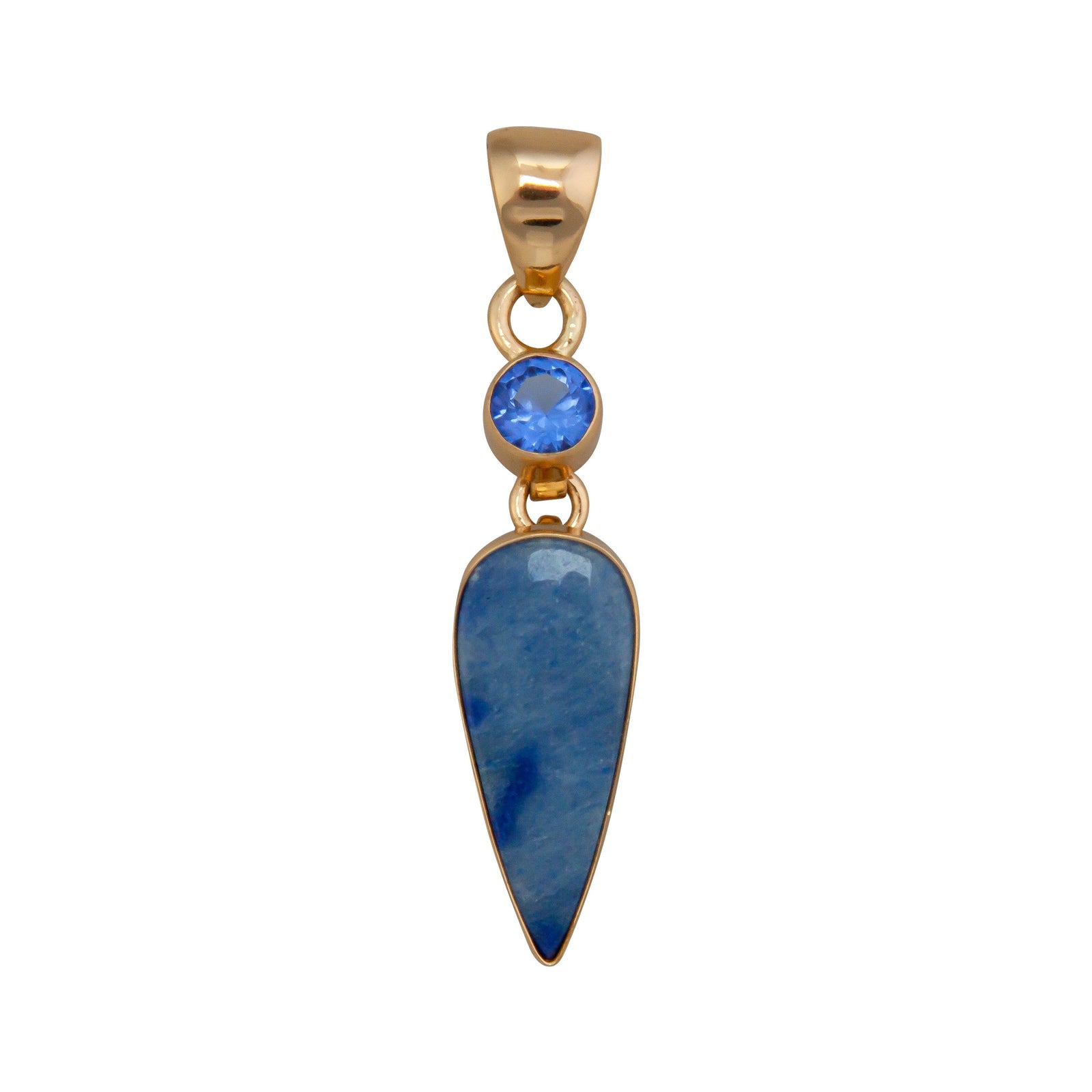 Alchemia Round Lab Sapphire & Blue Aventurine Pendant | Charles Albert Jewery