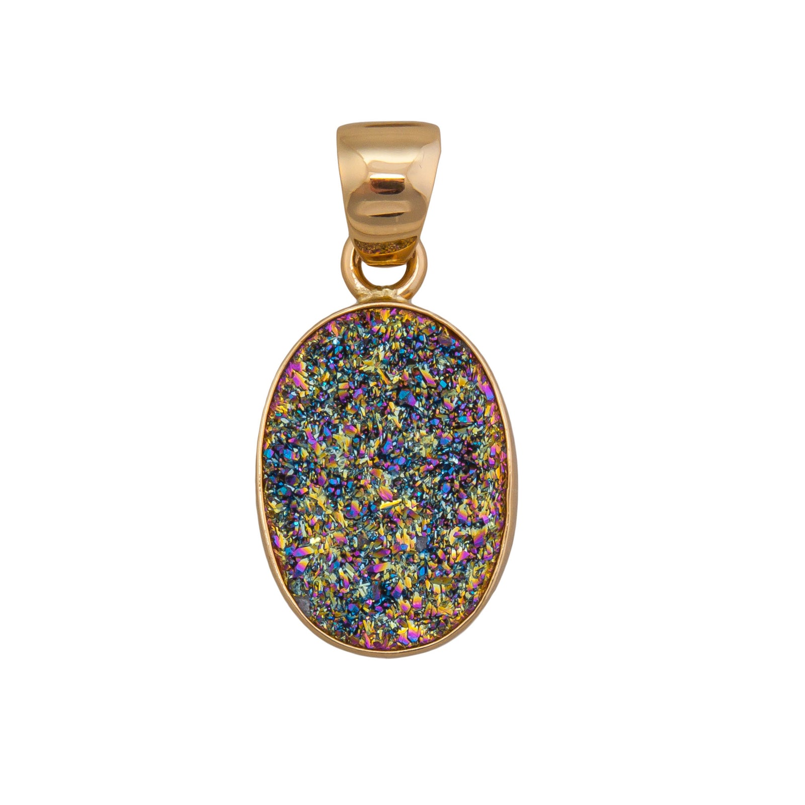 Alchemia Titanium Druzy Oval Pendant | Charles Albert Jewelry