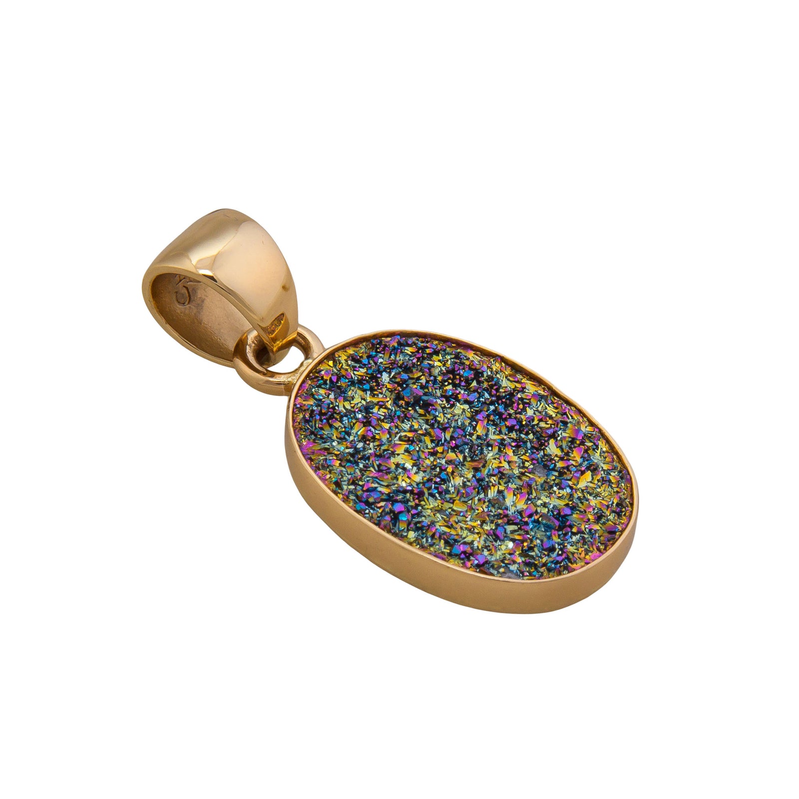 Alchemia Titanium Druzy Oval Pendant | Charles Albert Jewelry