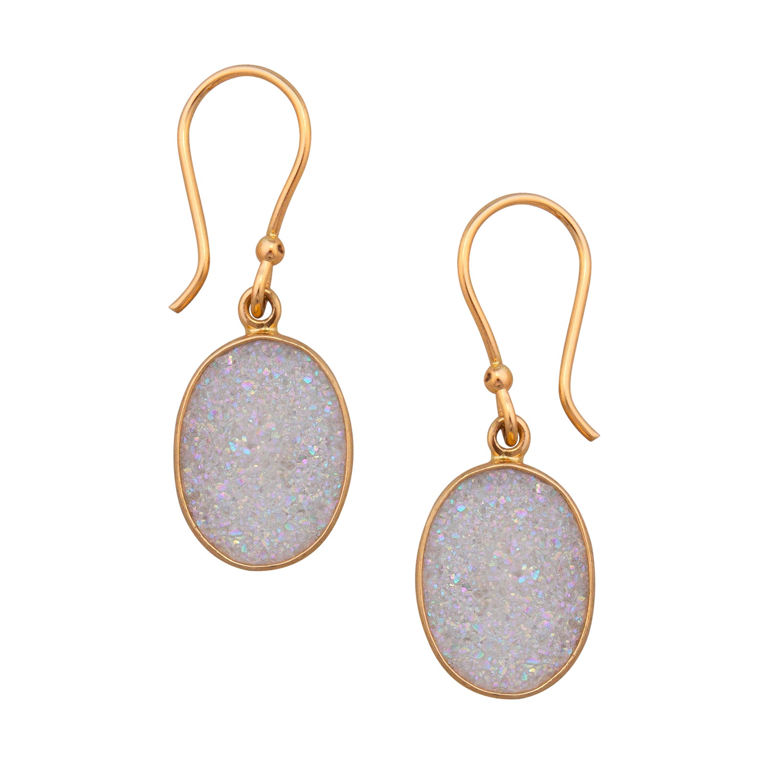 Alchemia White Druzy Oval Drop Earrings | Charles Albert Jewelry