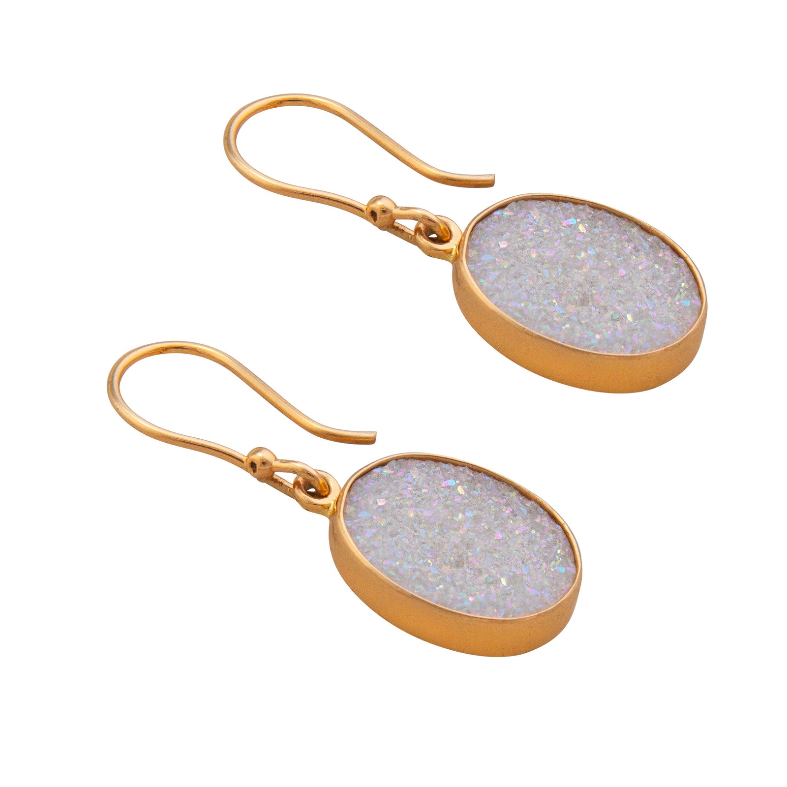 Alchemia White Druzy Oval Drop Earrings | Charles Albert Jewelry