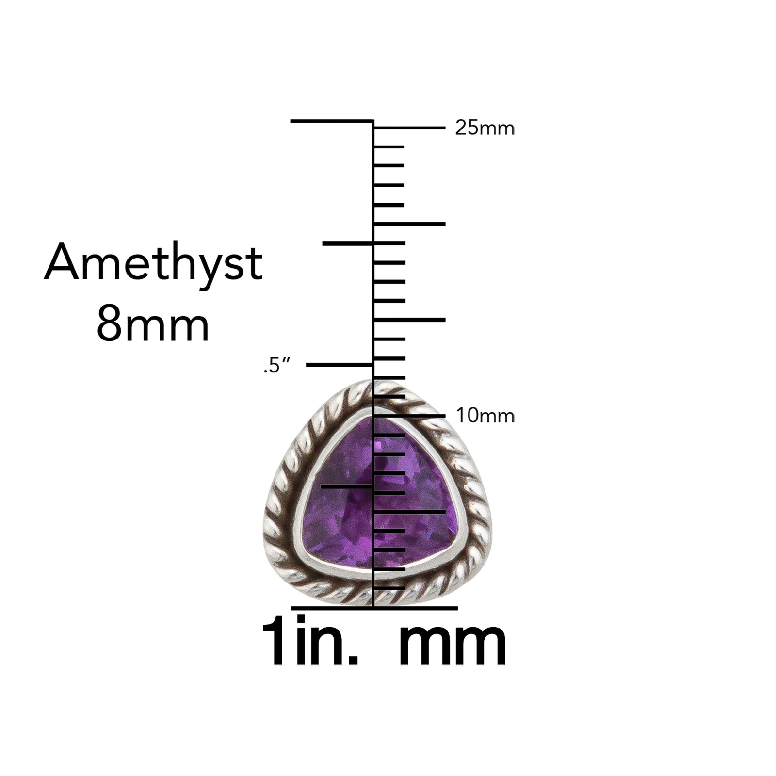 Sterling Silver Amethyst Trillion Rope Post Earrings | Charles Albert Jewelry