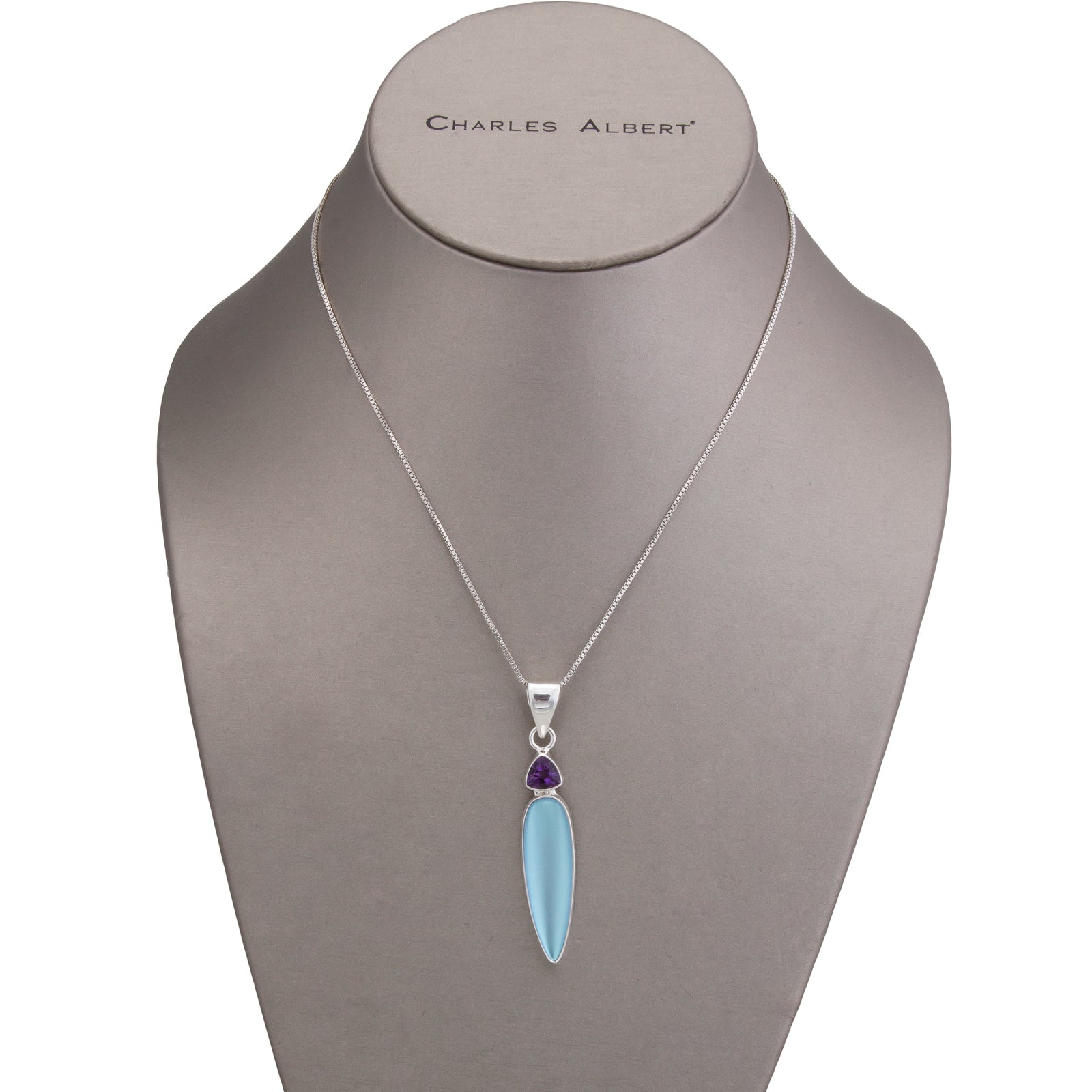 Sterling Silver Amethyst and Luminite Pendant | Charles Albert Jewelry