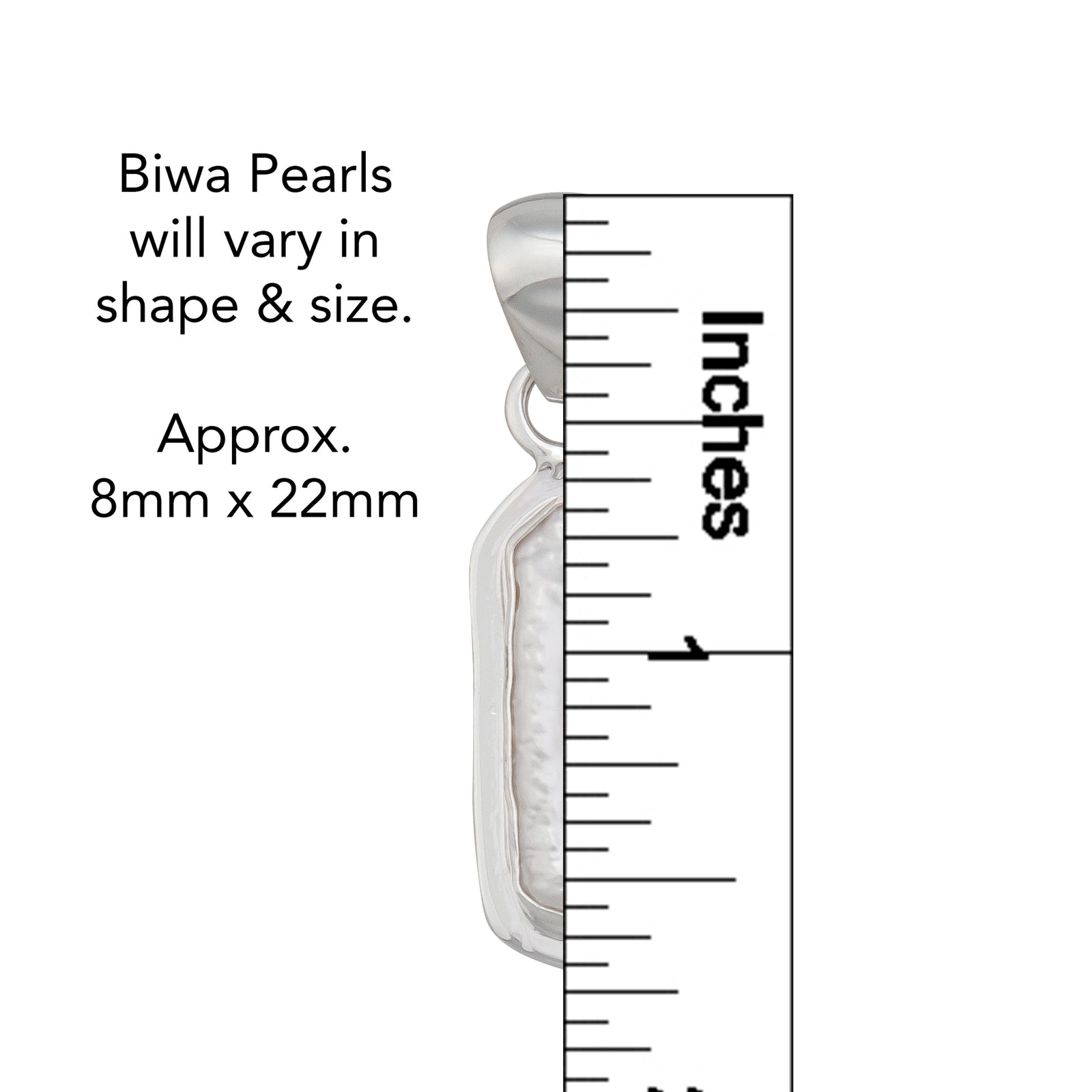 Sterling Silver Biwa Pearl with Detailed Edge Pendant | Charles Albert Jewelry