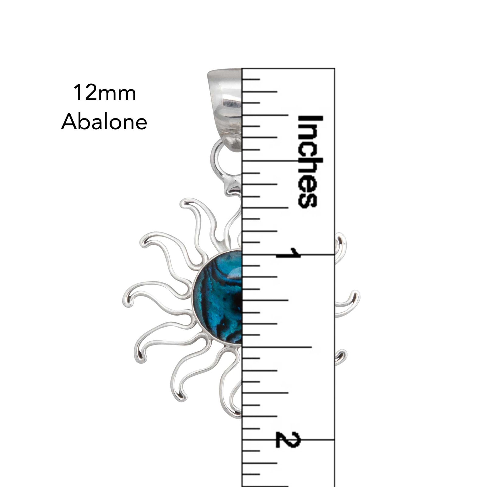 Sterling Silver Blue Abalone Sun Pendant | Charles Albert Jewelry