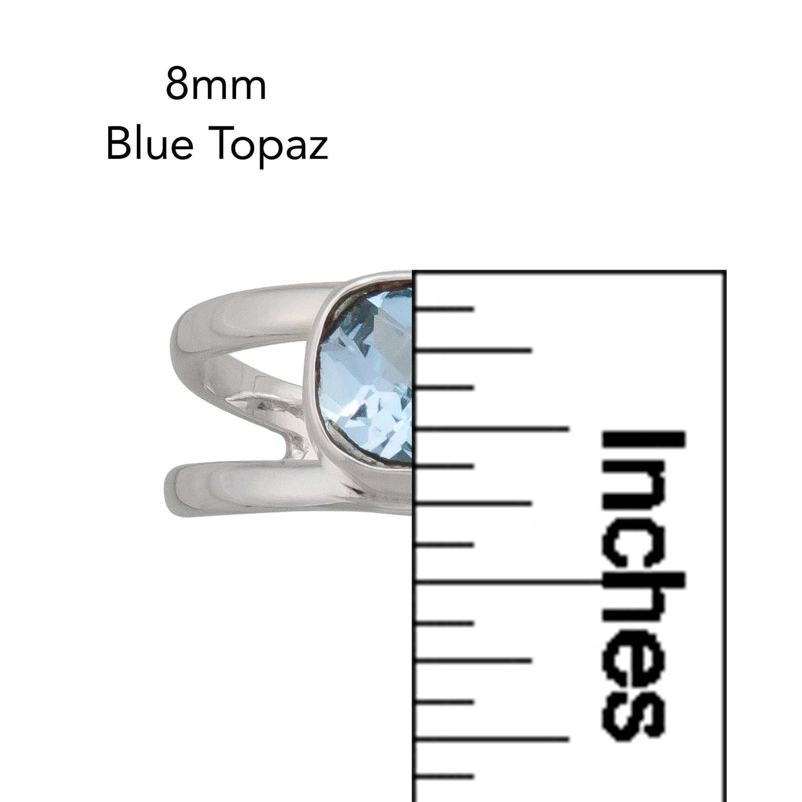 Sterling Silver Blue Topaz Adjustable Cuff Ring | Charles Albert Jewelry