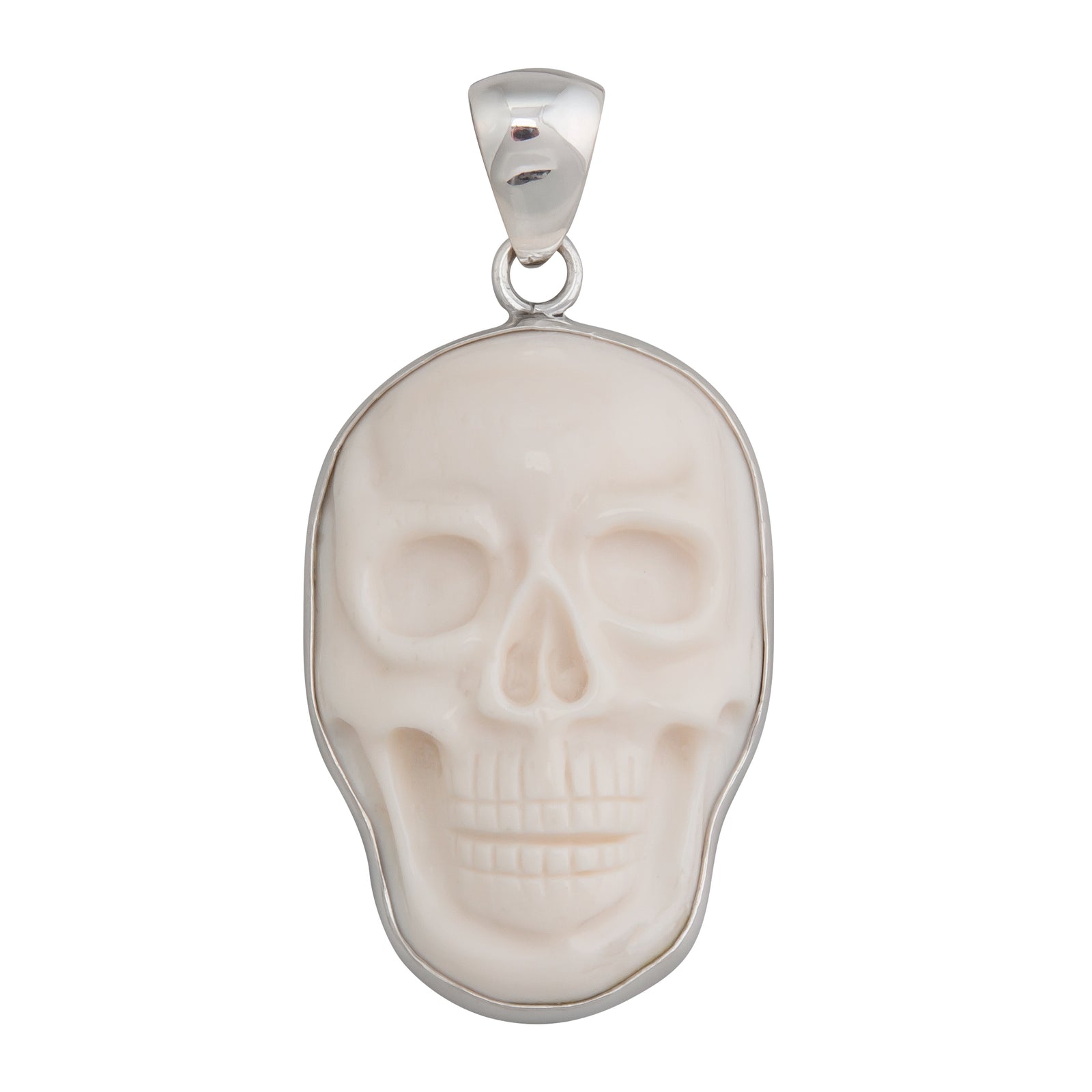 Sterling Silver Bone Skull Pendant - Large | Charles Albert Jewelry