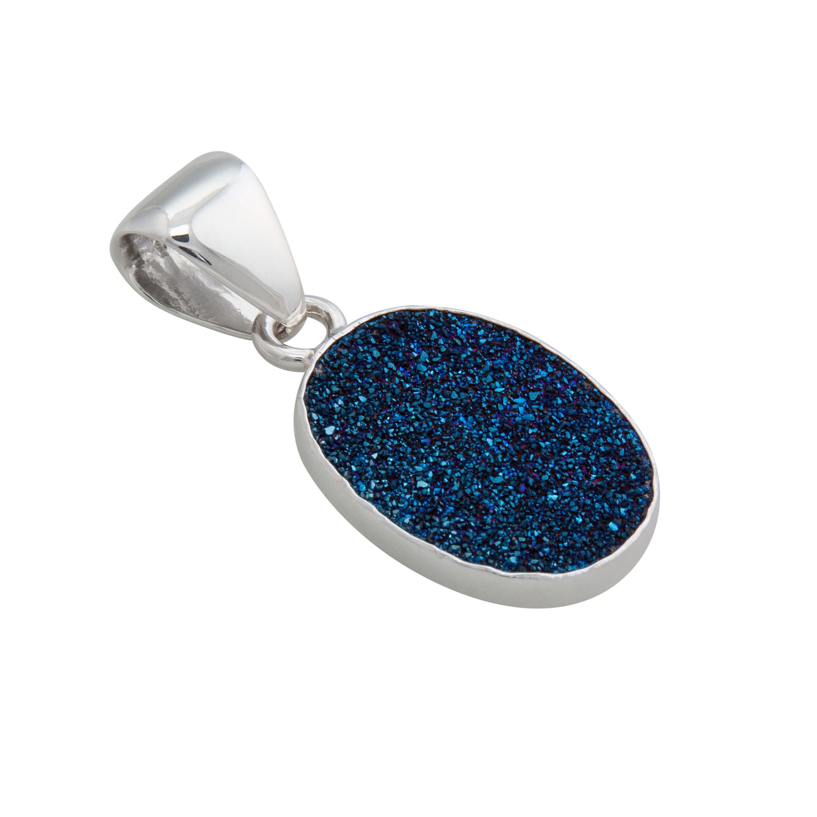 Sterling Silver Cobalt Druzy Pendant | Charles Albert Jewelry