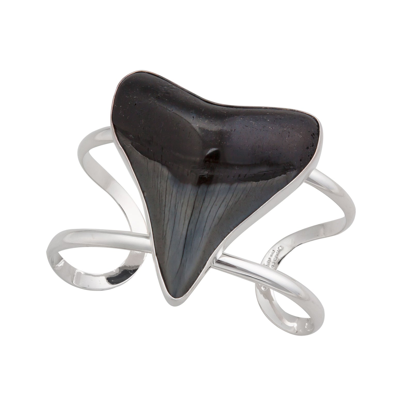 Sterling Silver Fossilized Shark Tooth Cuff | Charles Albert Jewelry