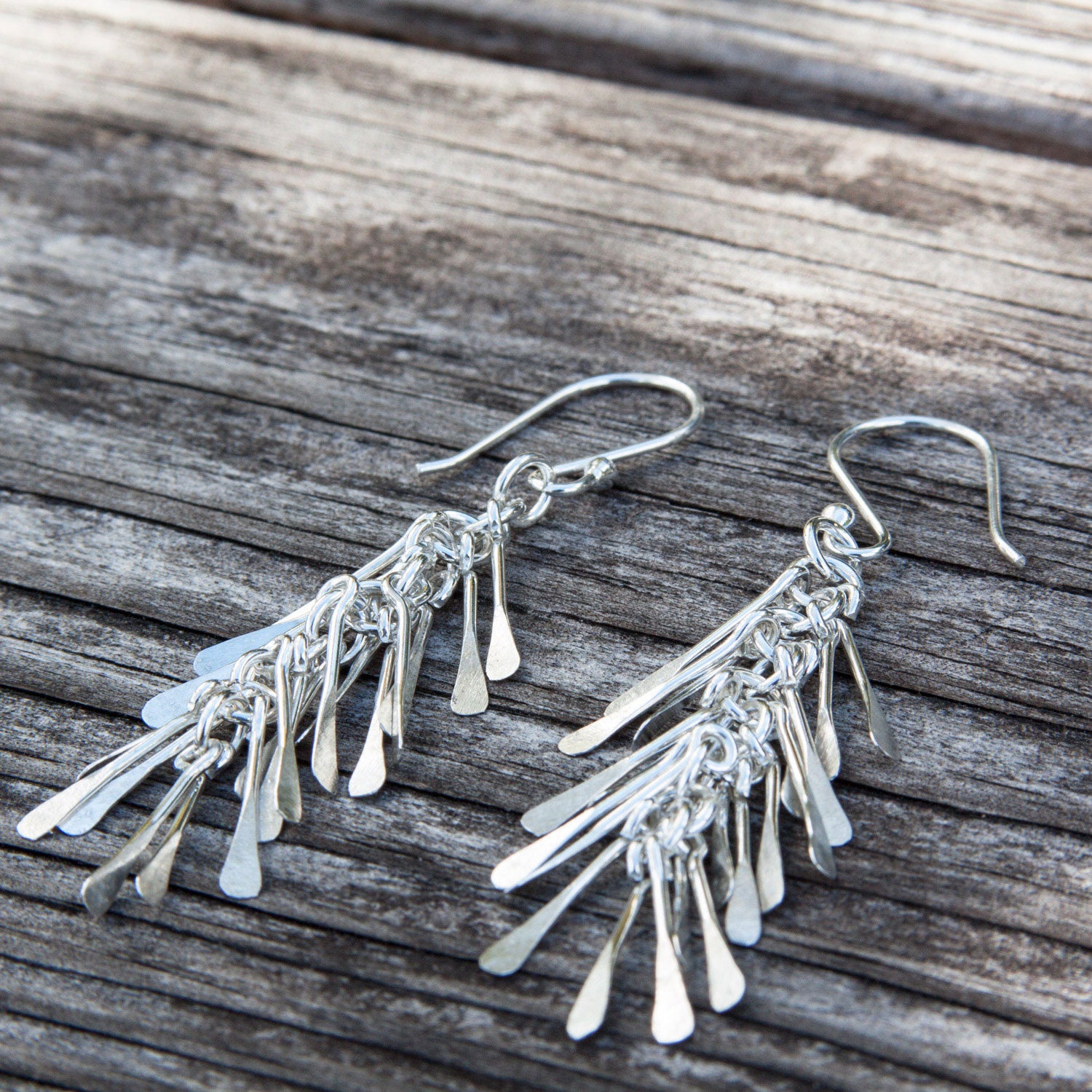 Sterling Silver Fringe Drop Earrings | Charles Albert Jewelry