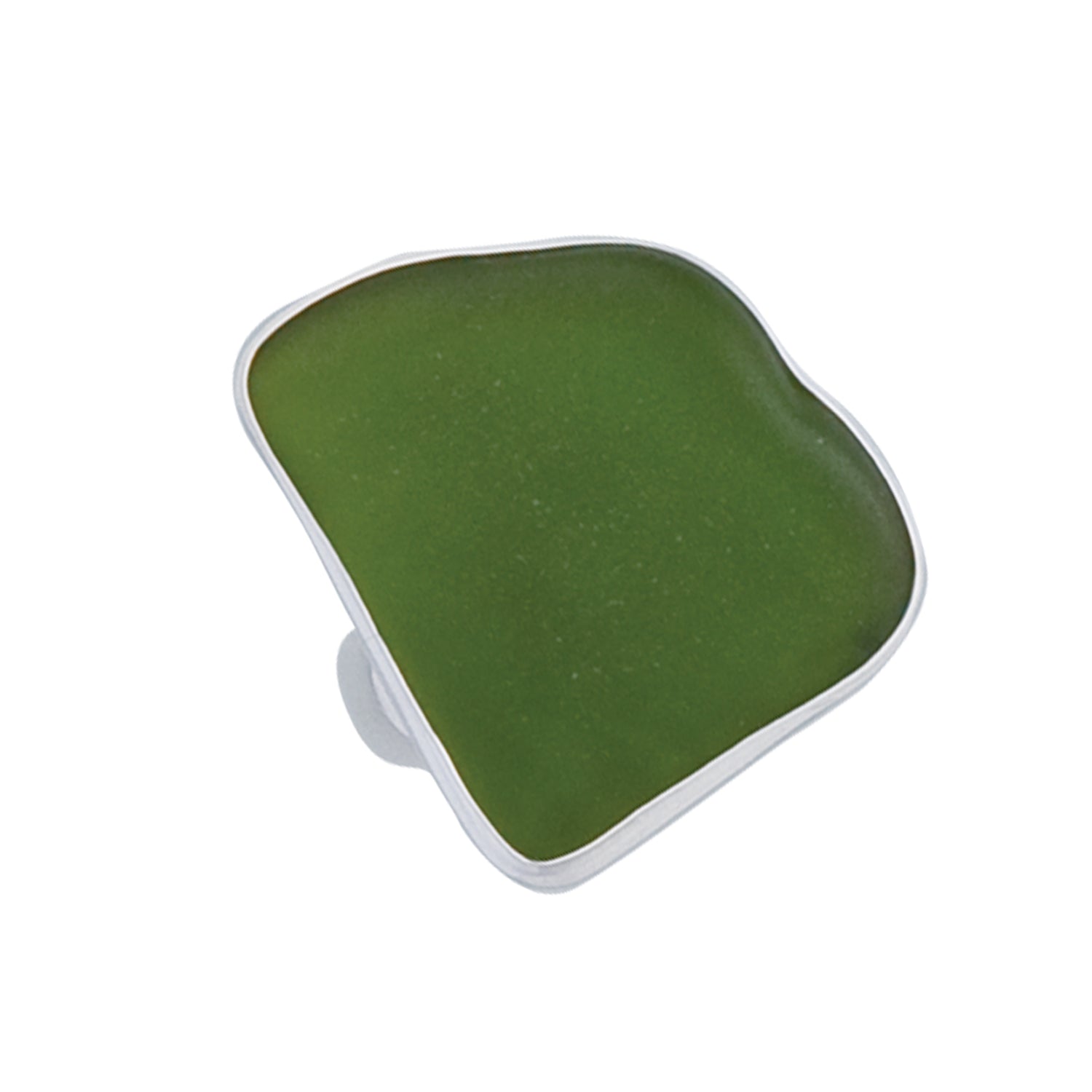 Sterling Silver Green Recycled Glass Adjustable Ring | Charles Albert Jewelry