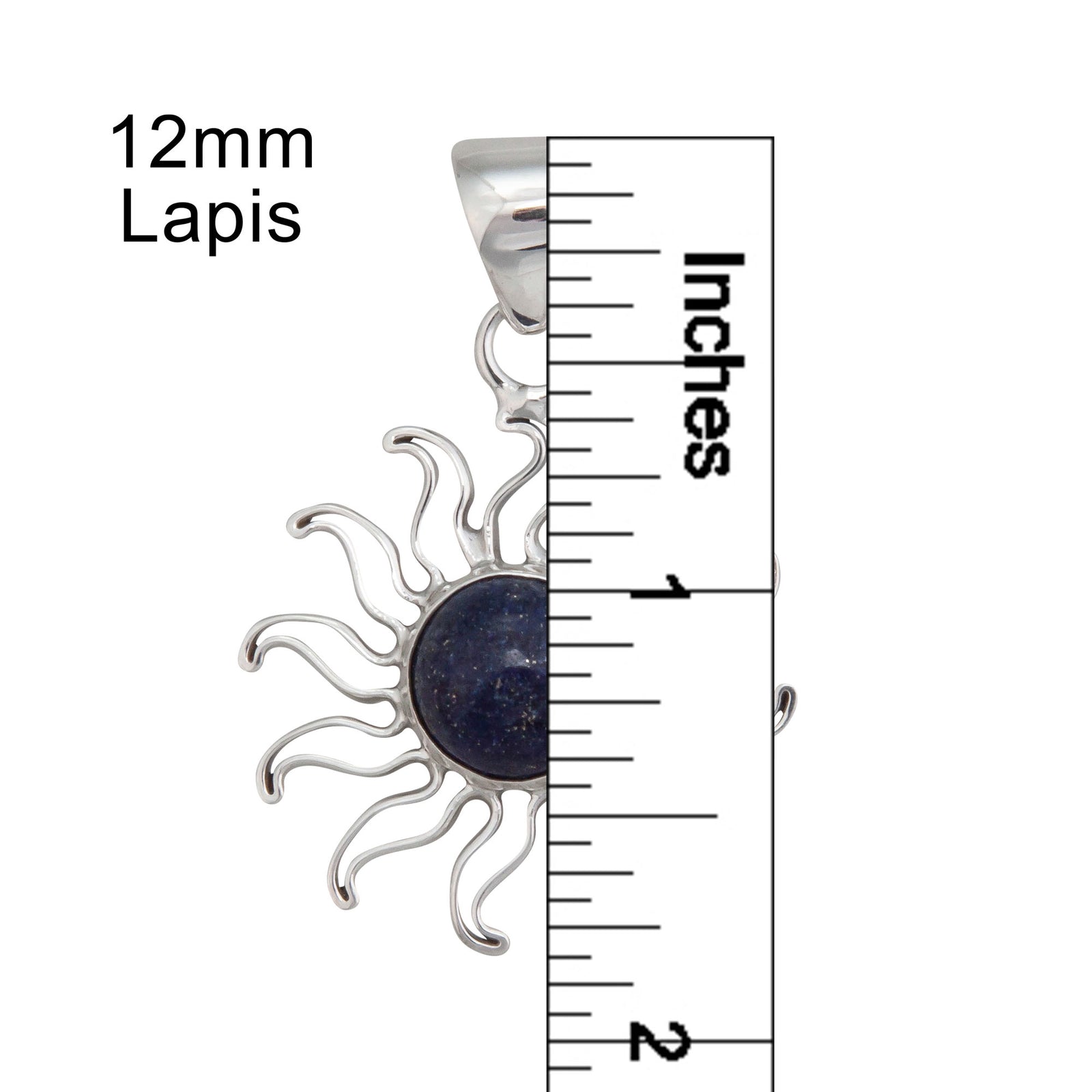 Sterling Silver Lapis Lazuli Sun Pendant | Charles Albert Jewelry