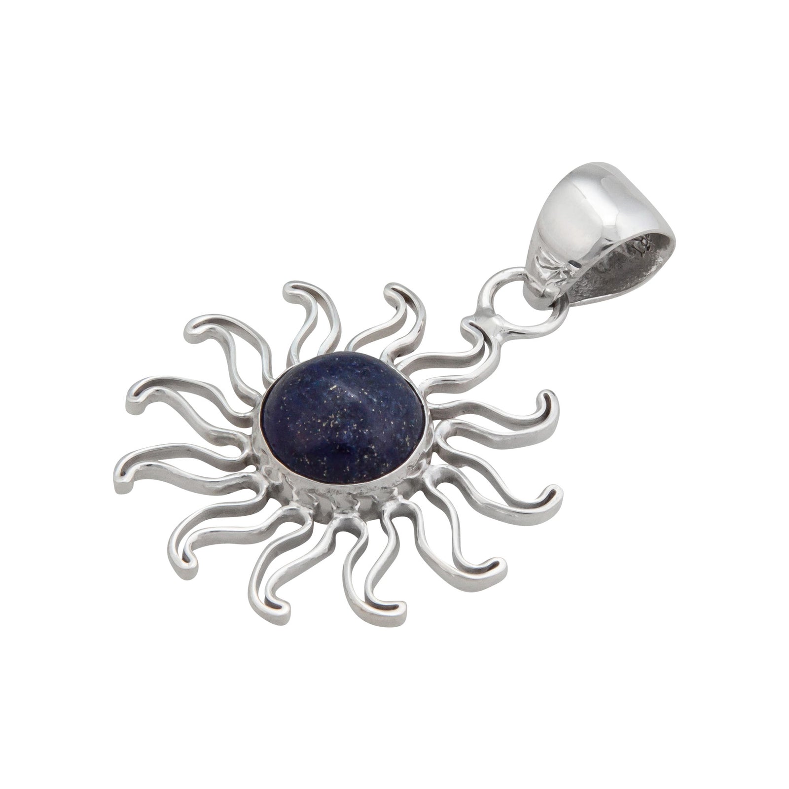Sterling Silver Lapis Lazuli Sun Pendant | Charles Albert Jewelry