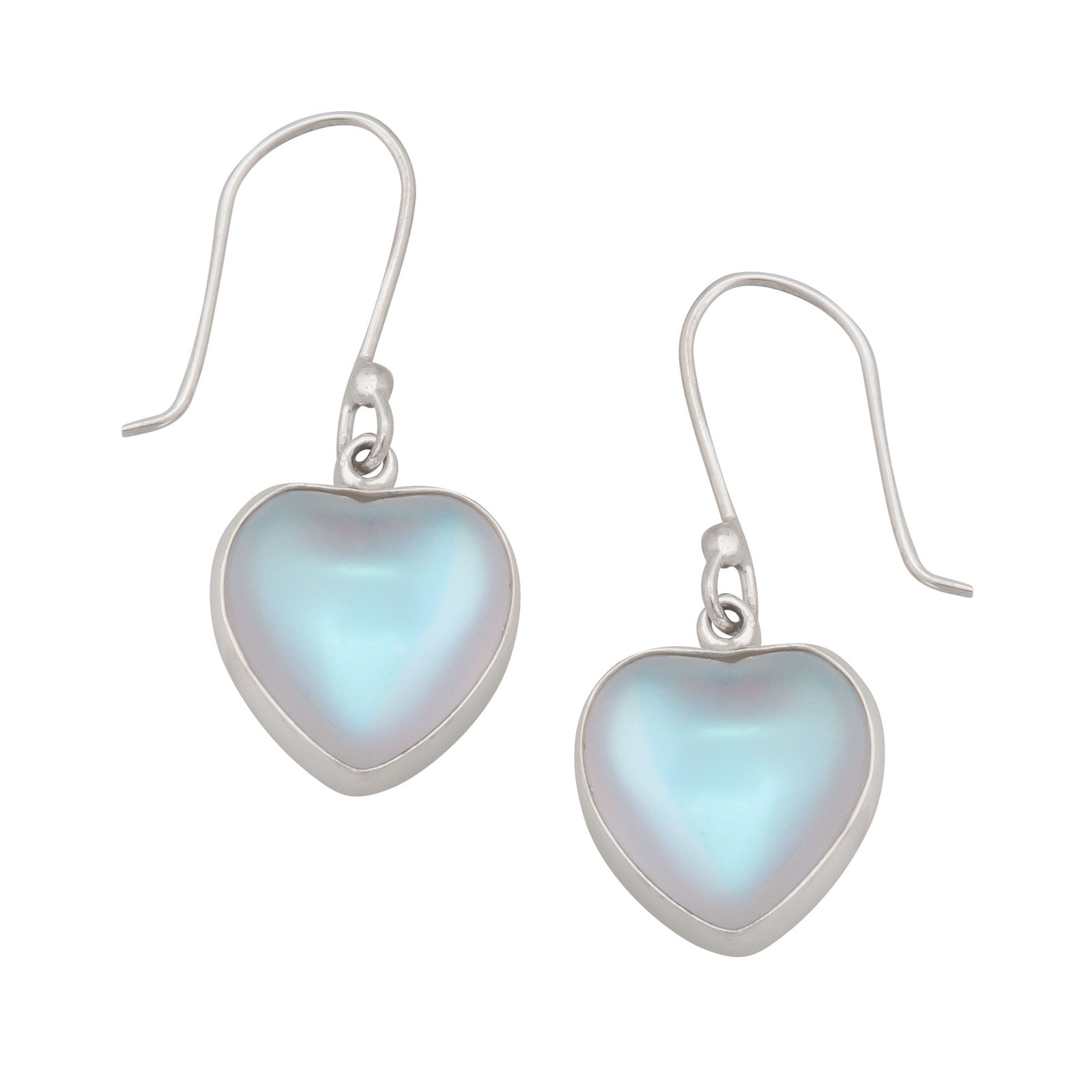 Sterling Silver Luminite Heart Earrings | Charles Albert Jewelry
