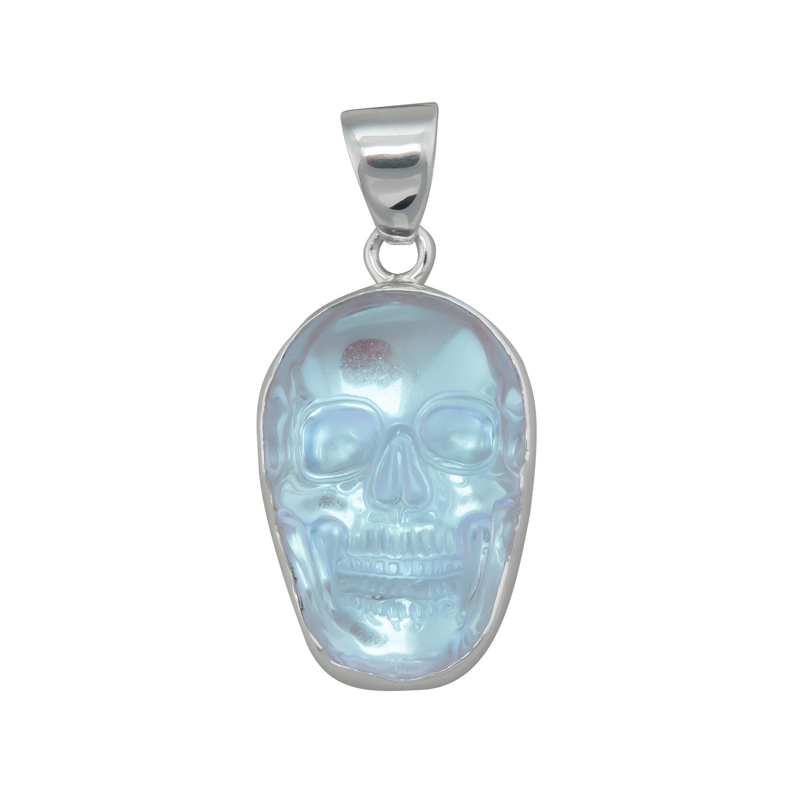 Sterling Silver Luminite Skull Pendant | Charles Albert Jewelry