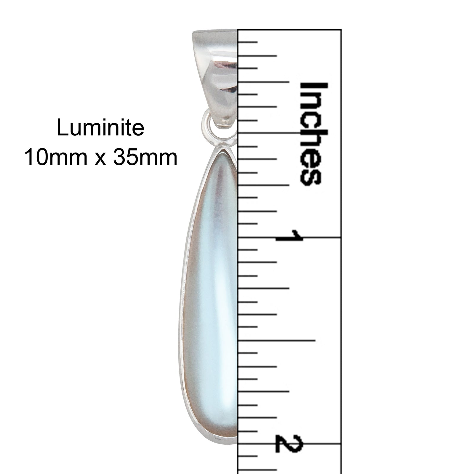 Sterling Silver Luminite Teardrop Pendant | Charles Albert Jewelry